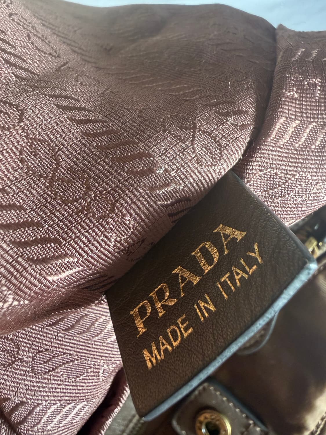 프라다 테수토 나일론 브라운 레더 트림 투웨이 핸드백, 숄더백 상품이미지5