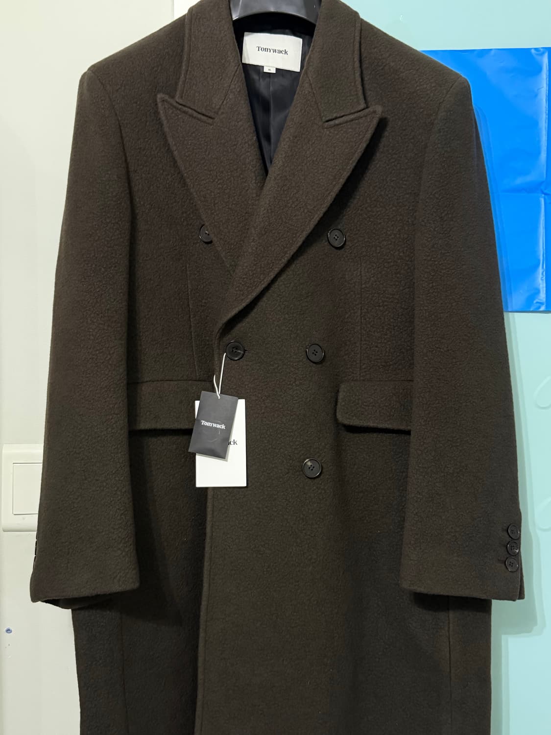 토니웩 텍스쳐드 울캐시미어 더블코트 다크브라운 사이즈 엑스라지 상품이미지3