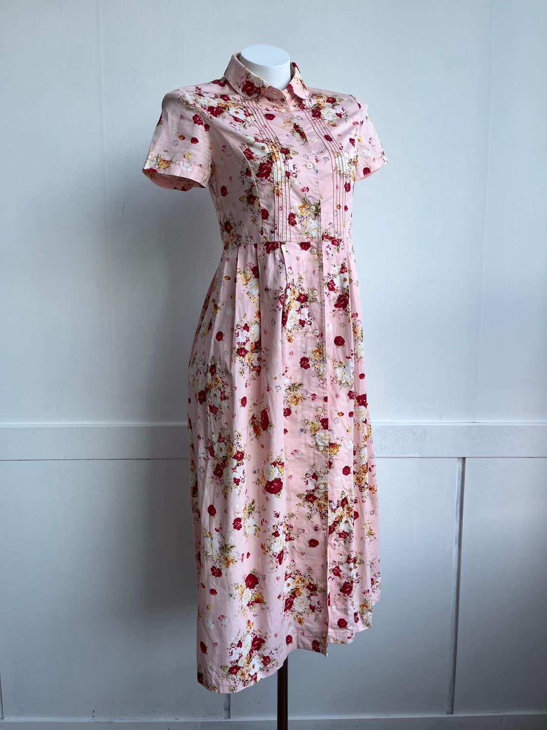 *SALE) 딸기우유 플로럴 카라 원피스 상품이미지1