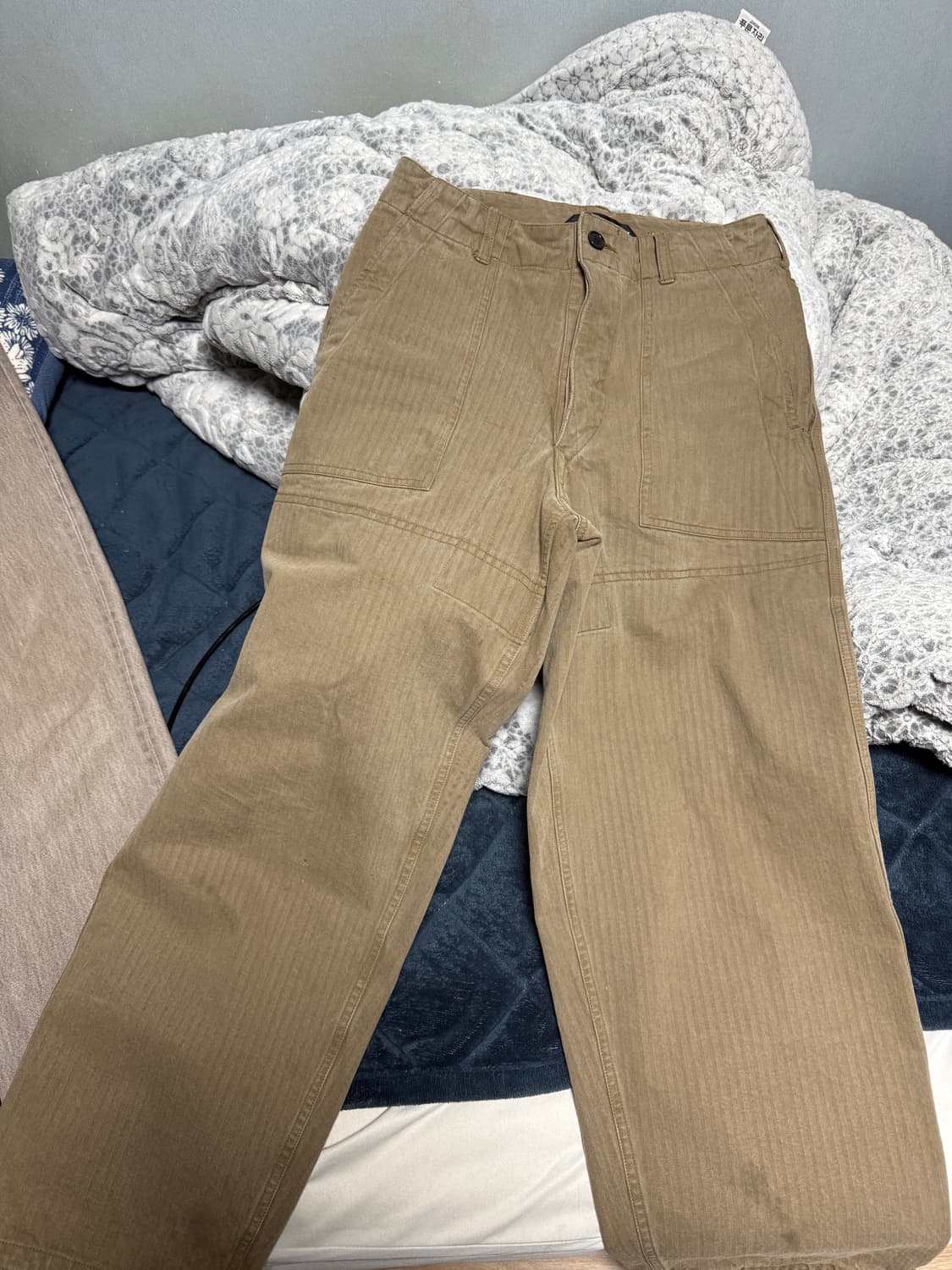 오베르쥬 어드레서 별주 베이커 팬츠 카키 베이지 상품이미지5