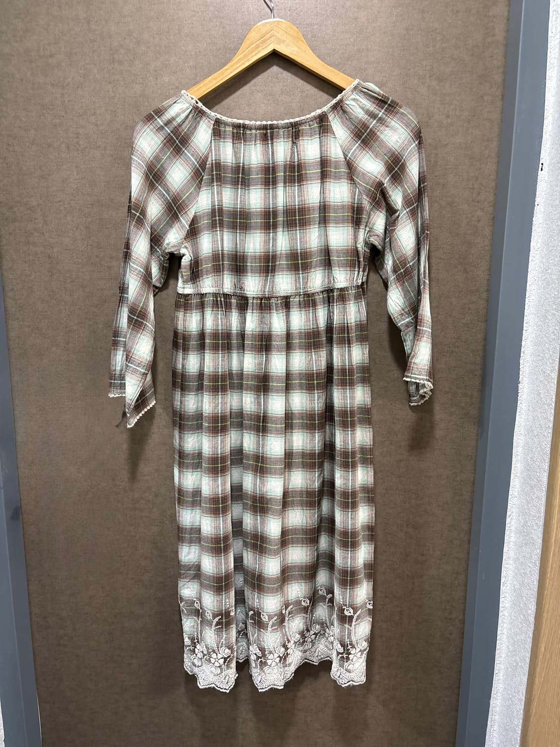 민트 브라운 체크 원피스 상품이미지8