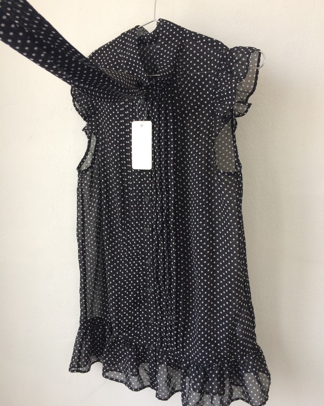 Dot pattern tied blouse 상품이미지5