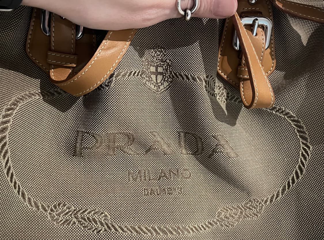 Prada 정품 자가드 캔버스 백 상품이미지3
