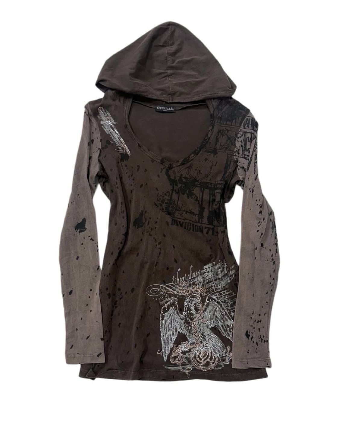 00s 리버탈리아 딱붙 브라운 후드 상품이미지5