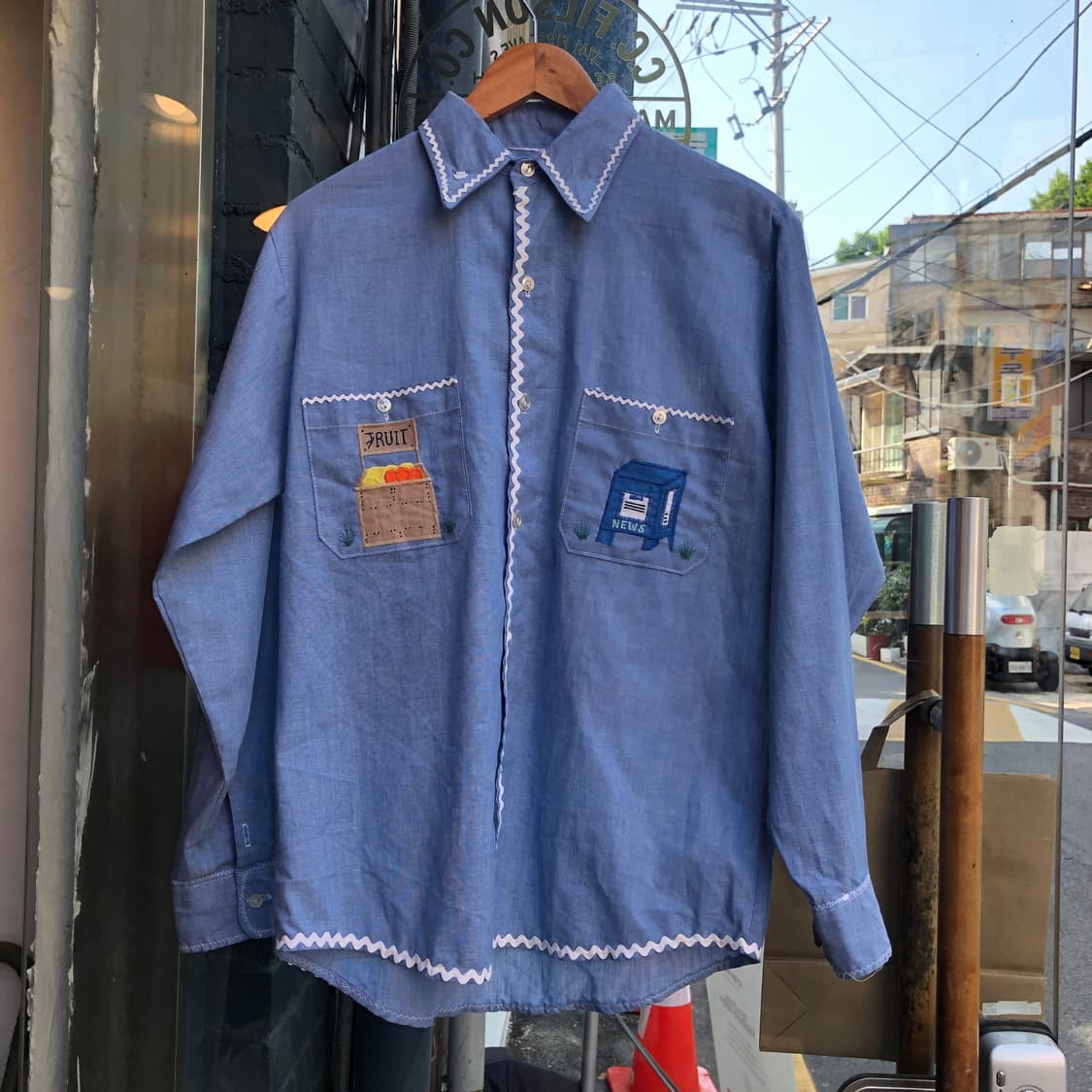 80s Vintage chambray shirt-M 상품이미지1