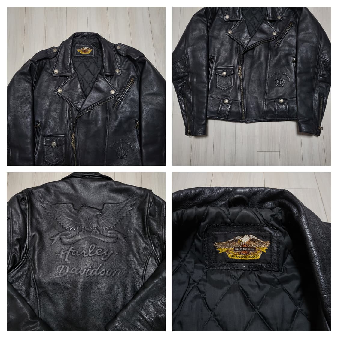 (L) 90s 빈티지 할리데이비슨 가죽자켓 라이더자켓 상품이미지5