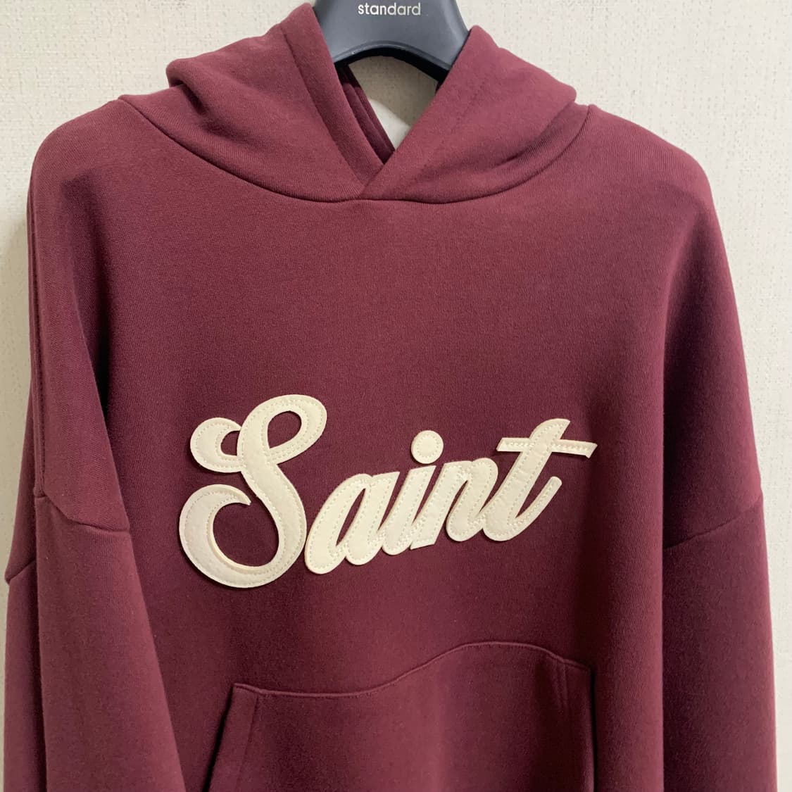 [XL] 디앤에스알 크롭 세인트 후디 버건디 상품이미지5