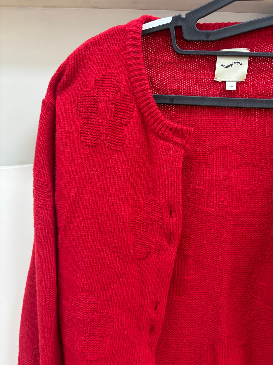 싱킹디퍼 u넥 가디건 (red) 상품이미지4