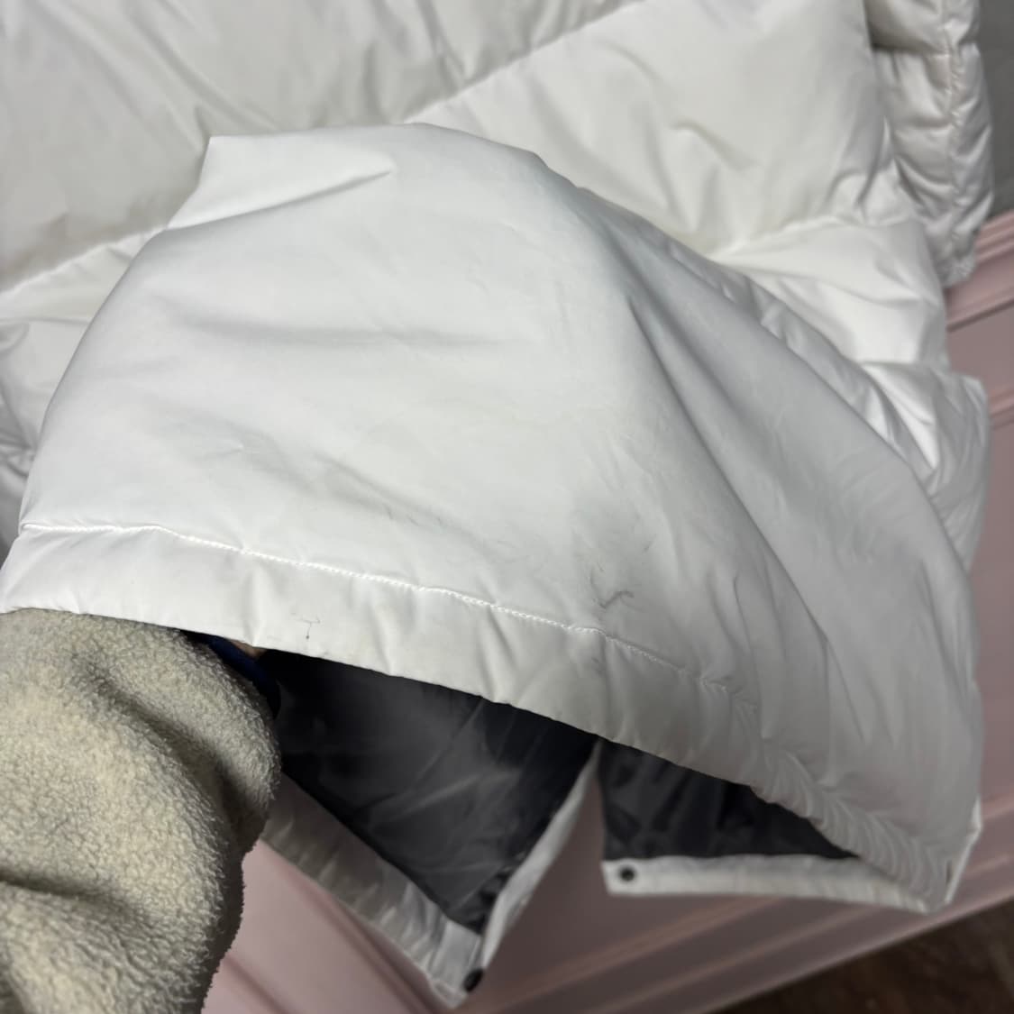 아디다스 삼선 롱패딩 화이트 상품이미지5