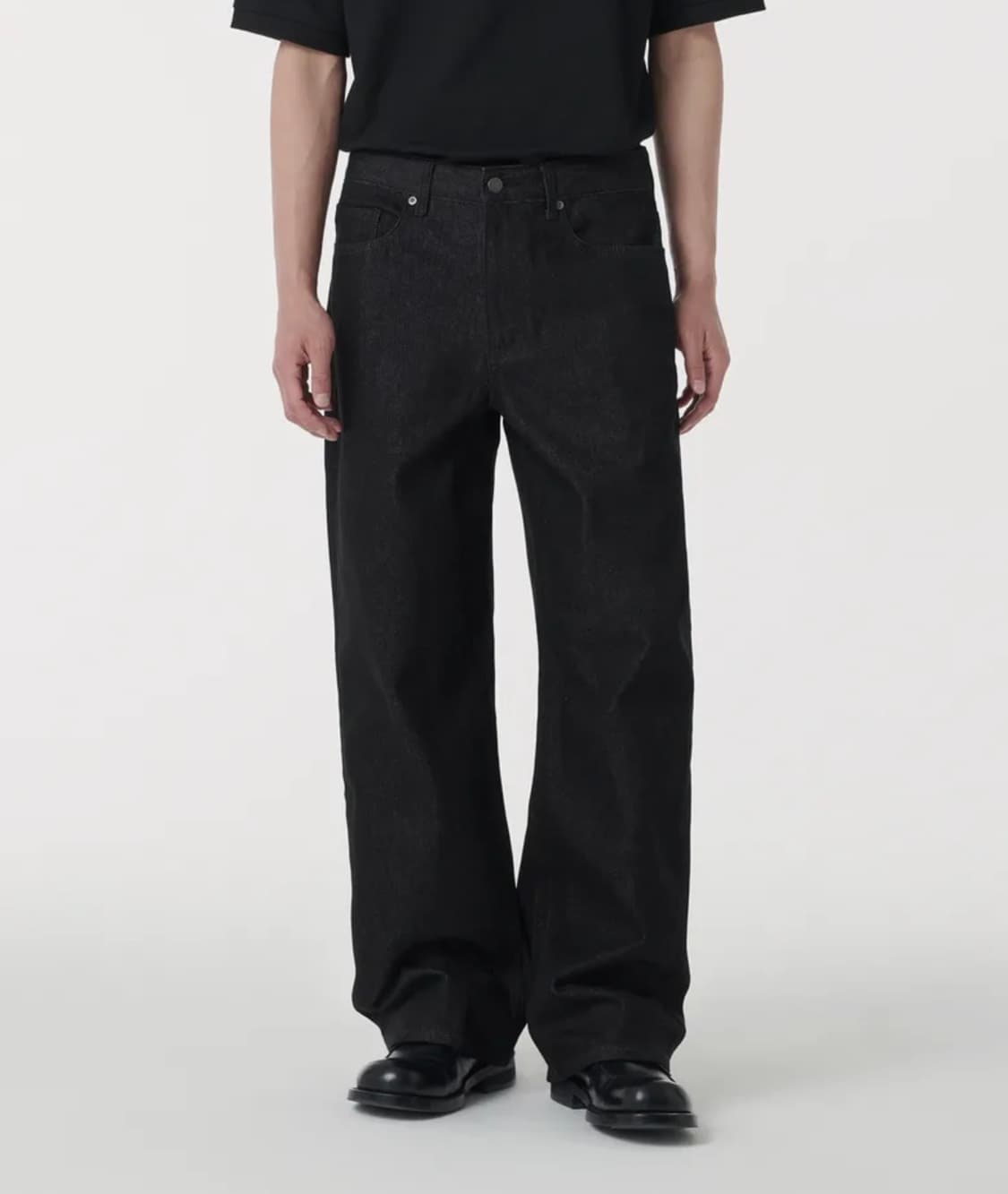 [40]무신사스탠다드 와이드 데님팬츠/블랙 상품이미지2