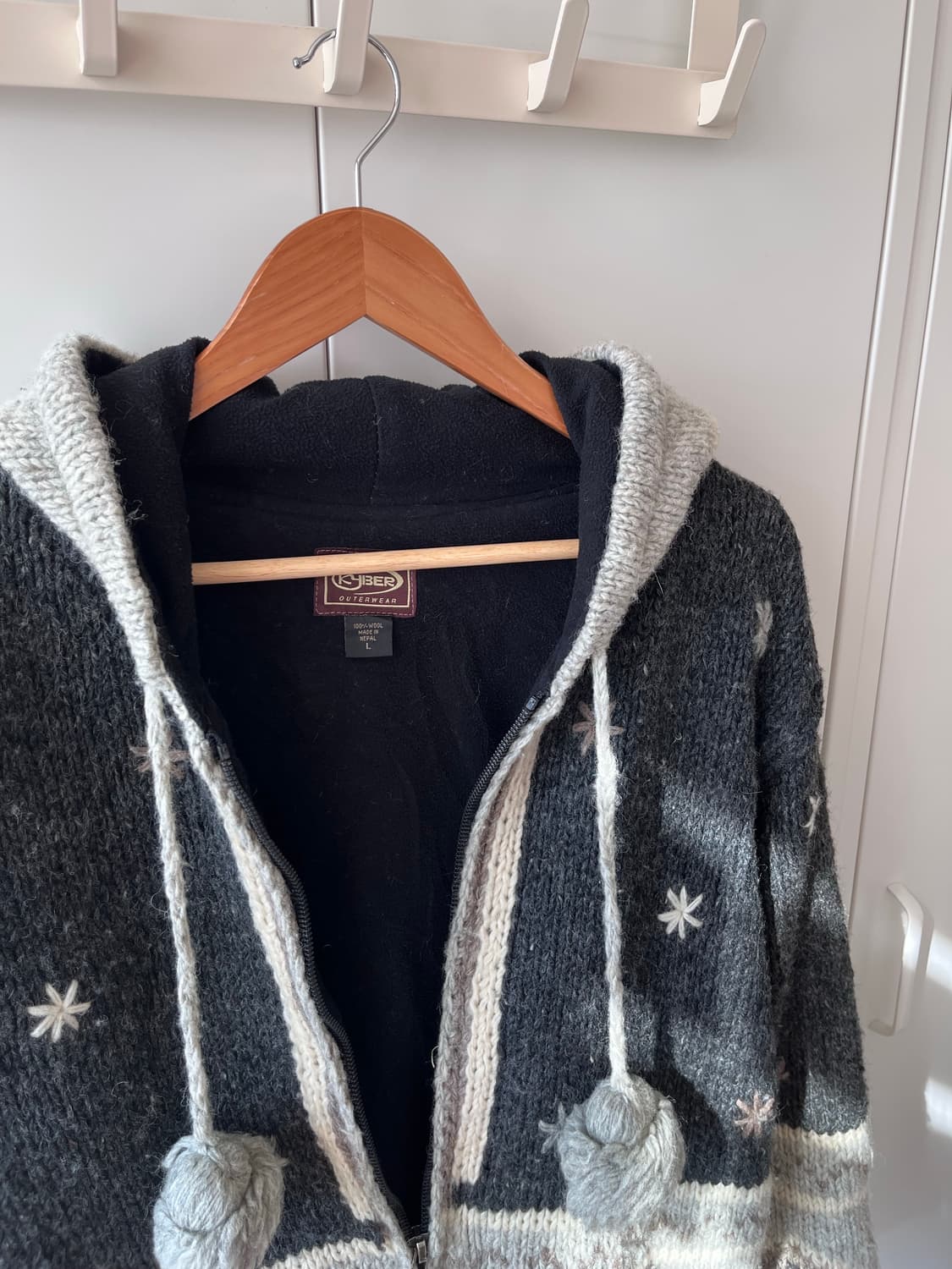 Kyber 눈꽃 헤비 울니트 코위찬 후드집업 상품이미지9