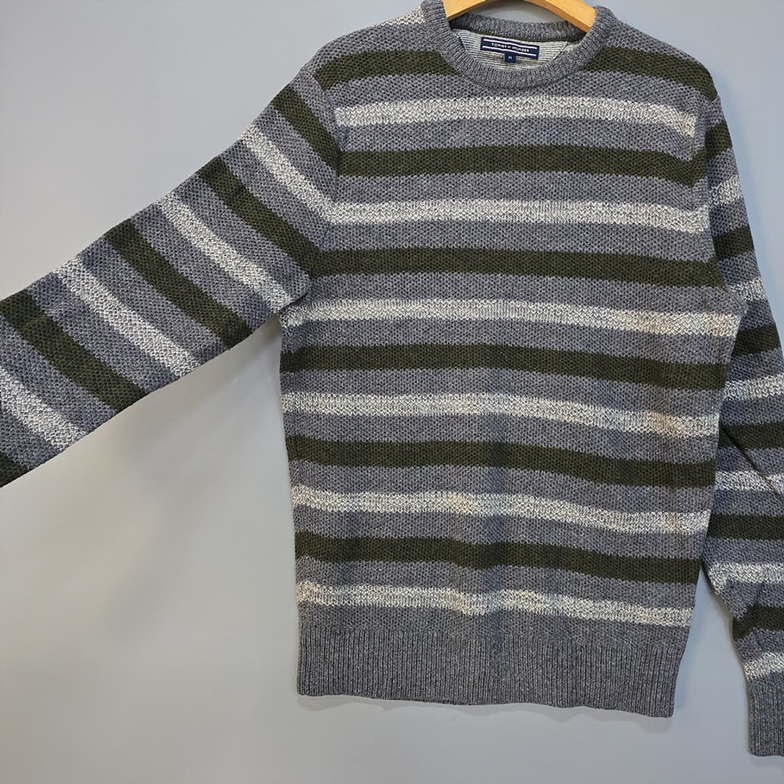 타미힐피거(Tommy Hilfiger) 스트라이프 니트 그레이 M 상품이미지4