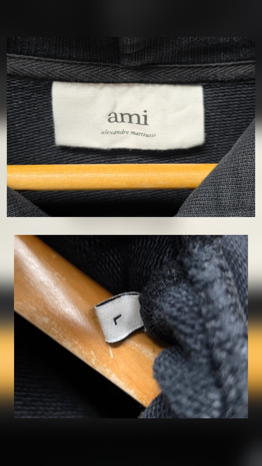 아미 남성 후드티 100 블랙 하트 로고 자수 후드티 MM25 상품이미지5