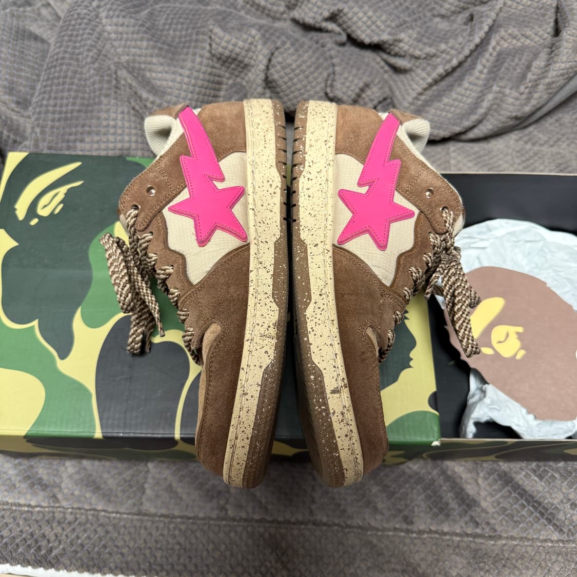 (초희귀)[280]Bape 베이프스타 SK8 #6 브라운 핑크 상품이미지3