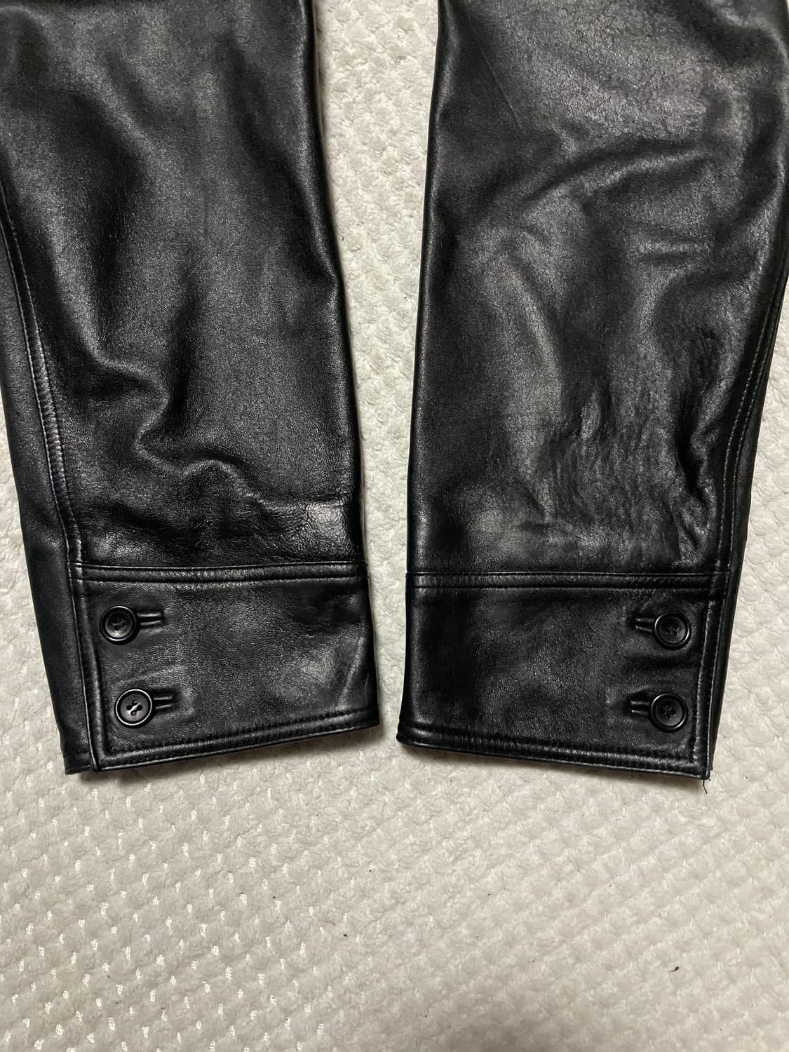 웨스턴 무드 램스킨 양가죽 4버튼 레더 카 코트 상품이미지5