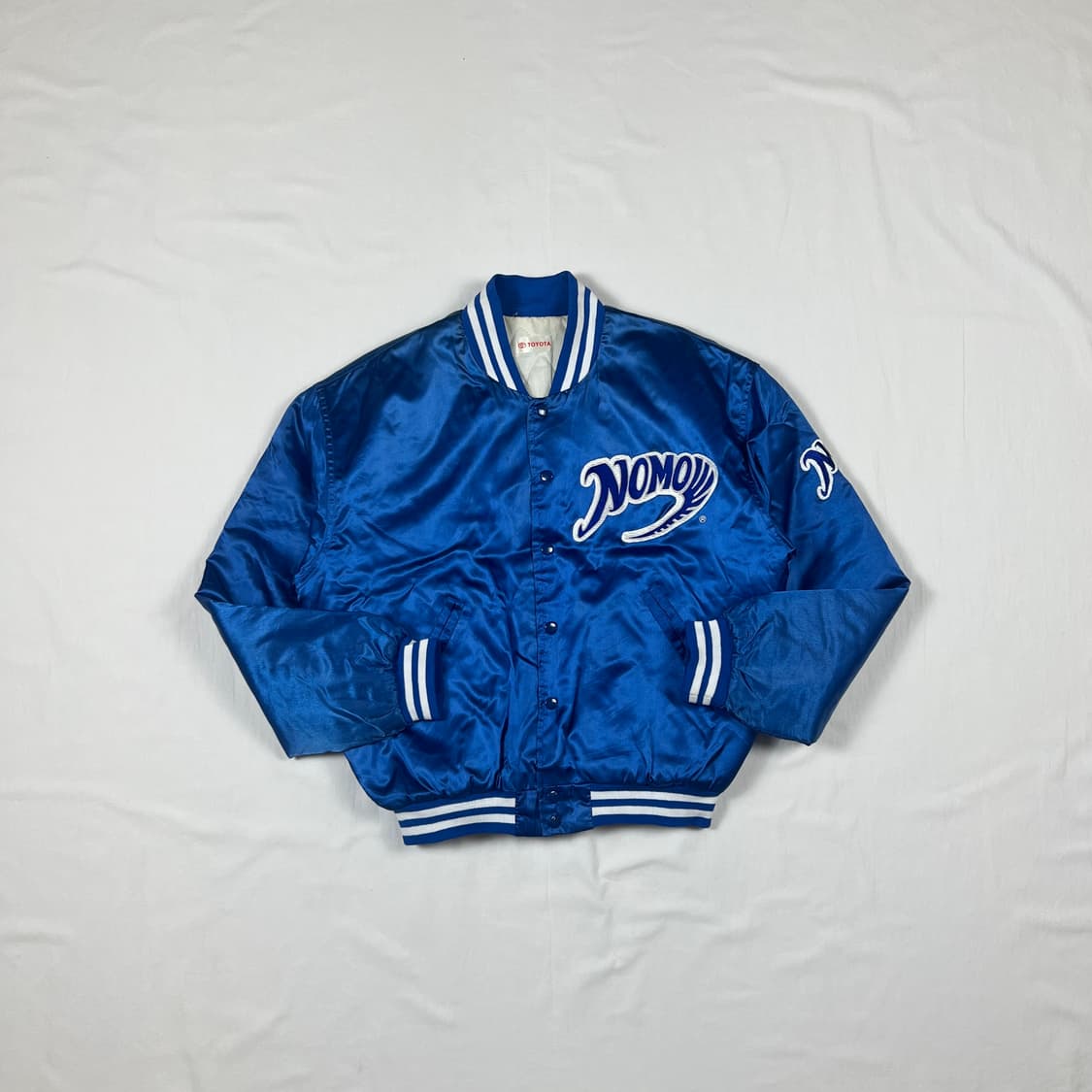90‘s 95년도 빈티지 노모히데오 로고 사틴 봄버자켓 상품이미지1