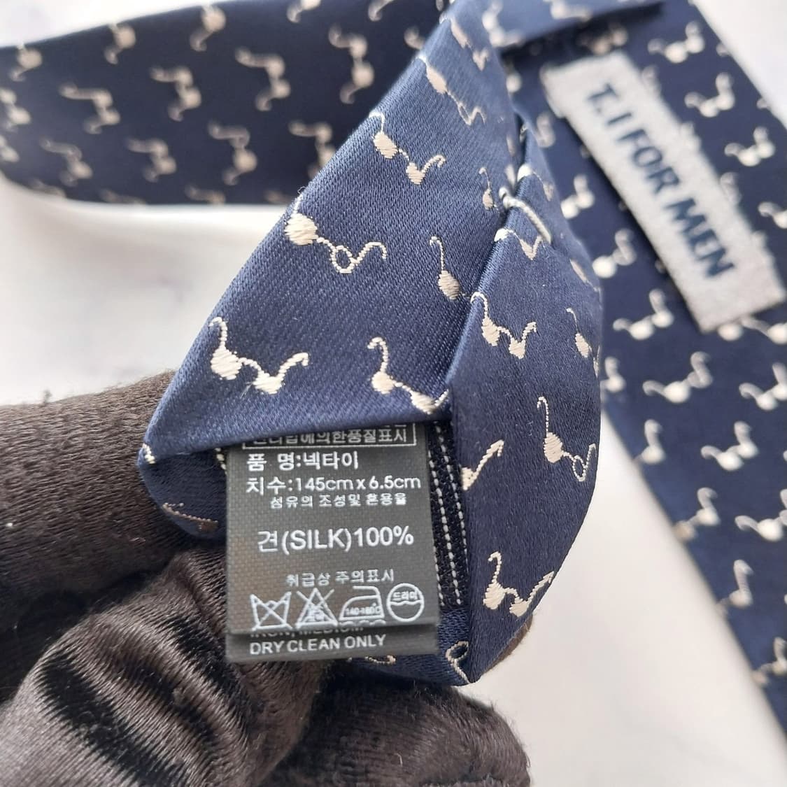 티아이포맨 실크 네이비 안경 자수 넥타이 6.5cm A+등급 K2395 상품이미지10