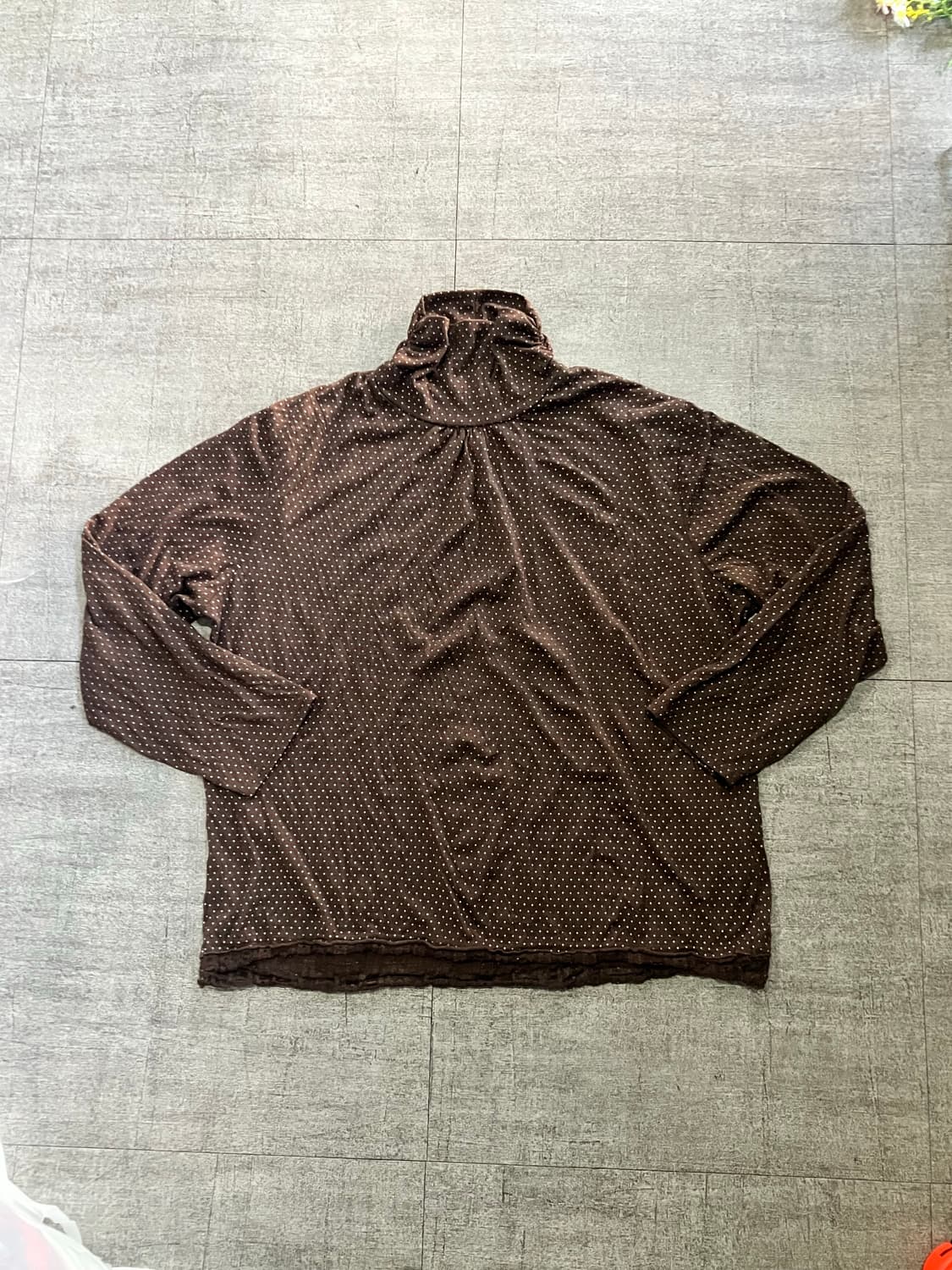 일본빈티지 Plaine 하구미모리걸 아메카지 도트땡땡이 러플티셔츠 상품이미지1