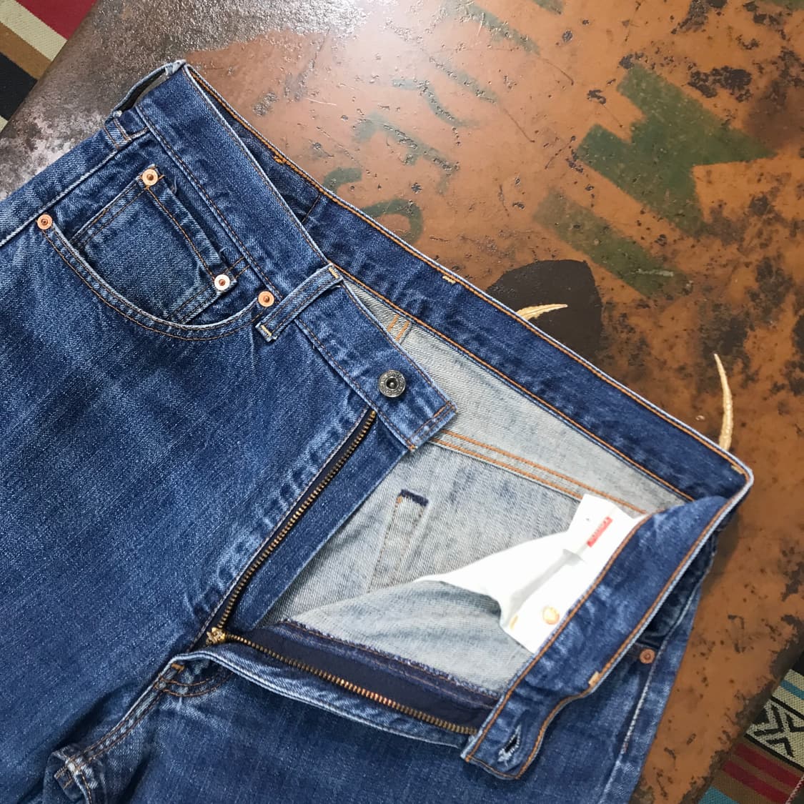 리바이스 503 중청 스트레이트 핏 데님 팬츠 허리 34  상품이미지5