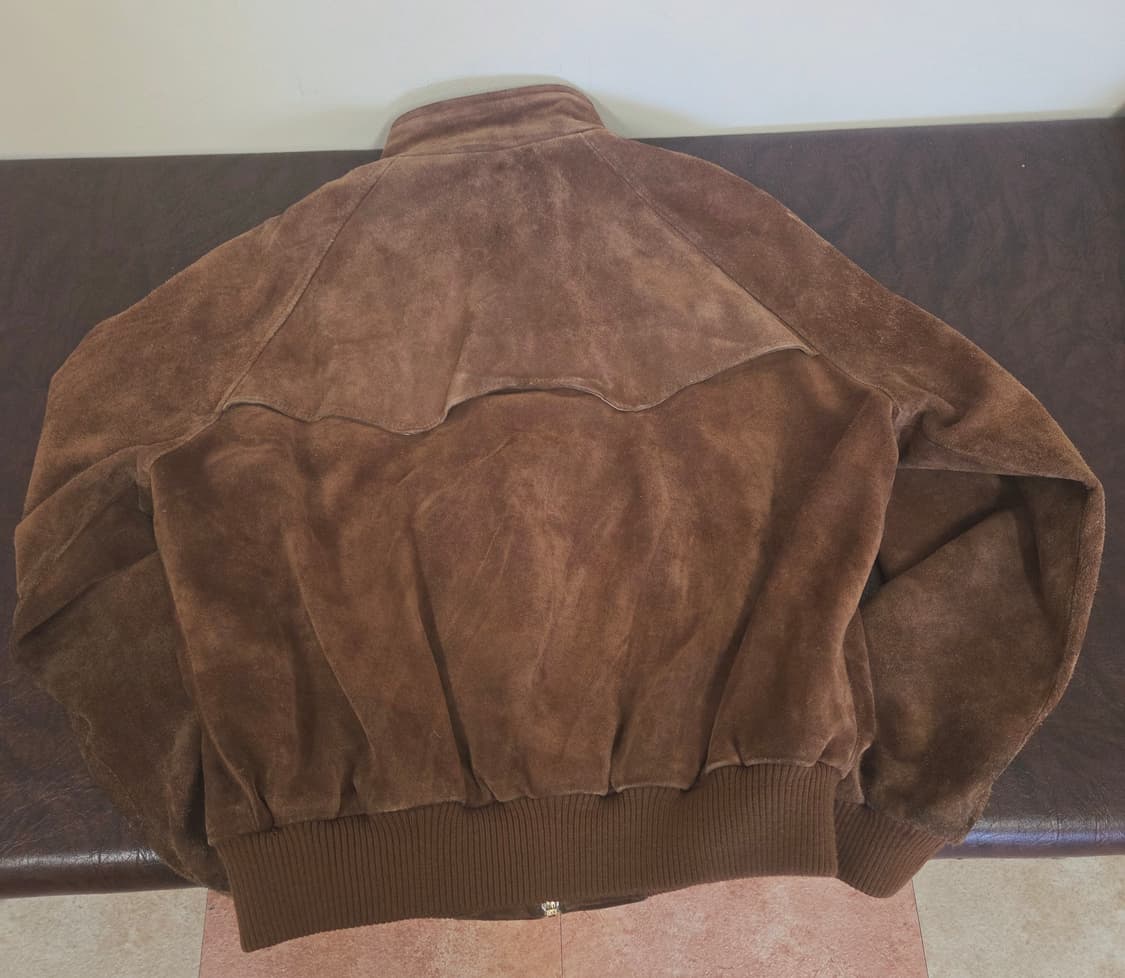 XL) 홍콩메이드 90s 폴로 스웨이드 해링턴 자켓 카멜색 팝니다 상품이미지4