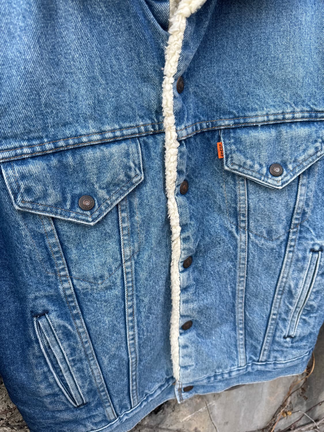 80s 리바이스 빈티지 오렌지탭 쉐르파 데님 트러커 자켓 웨스턴 상품이미지5