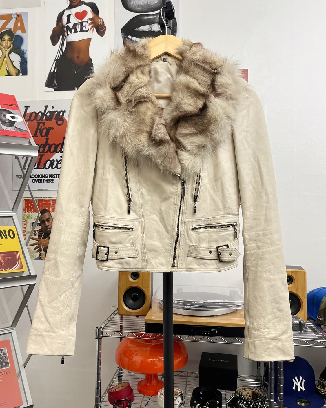 올드 빈티지 레더 바이커 퍼 자켓 상품이미지5