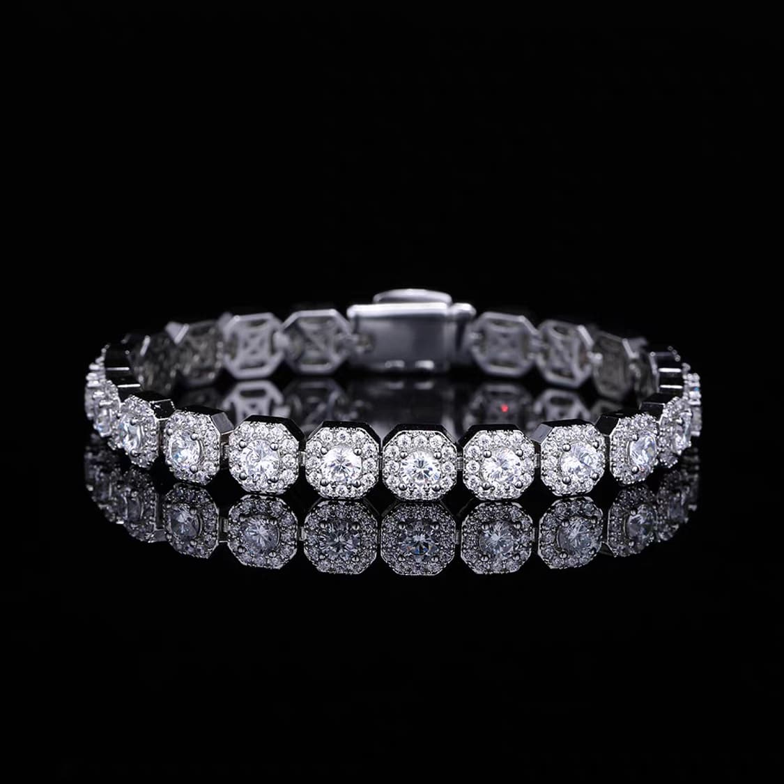 Oceanora 7mm 풀 지르코니아 초광택 팔찌, 힙합 스타일 상품이미지1