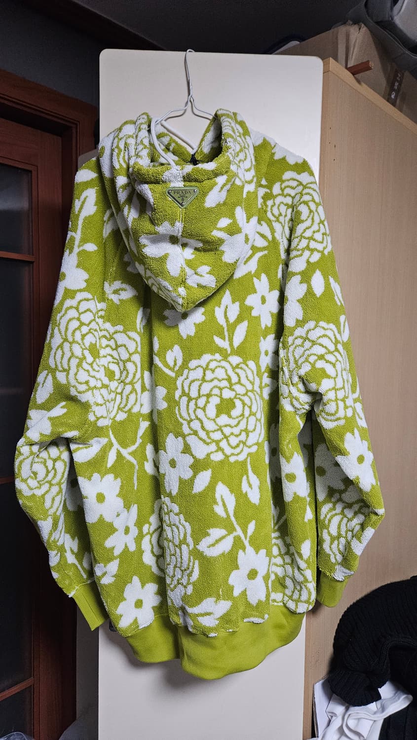 프라다 타올 후드 플로랄 플라워 카키 상품이미지3