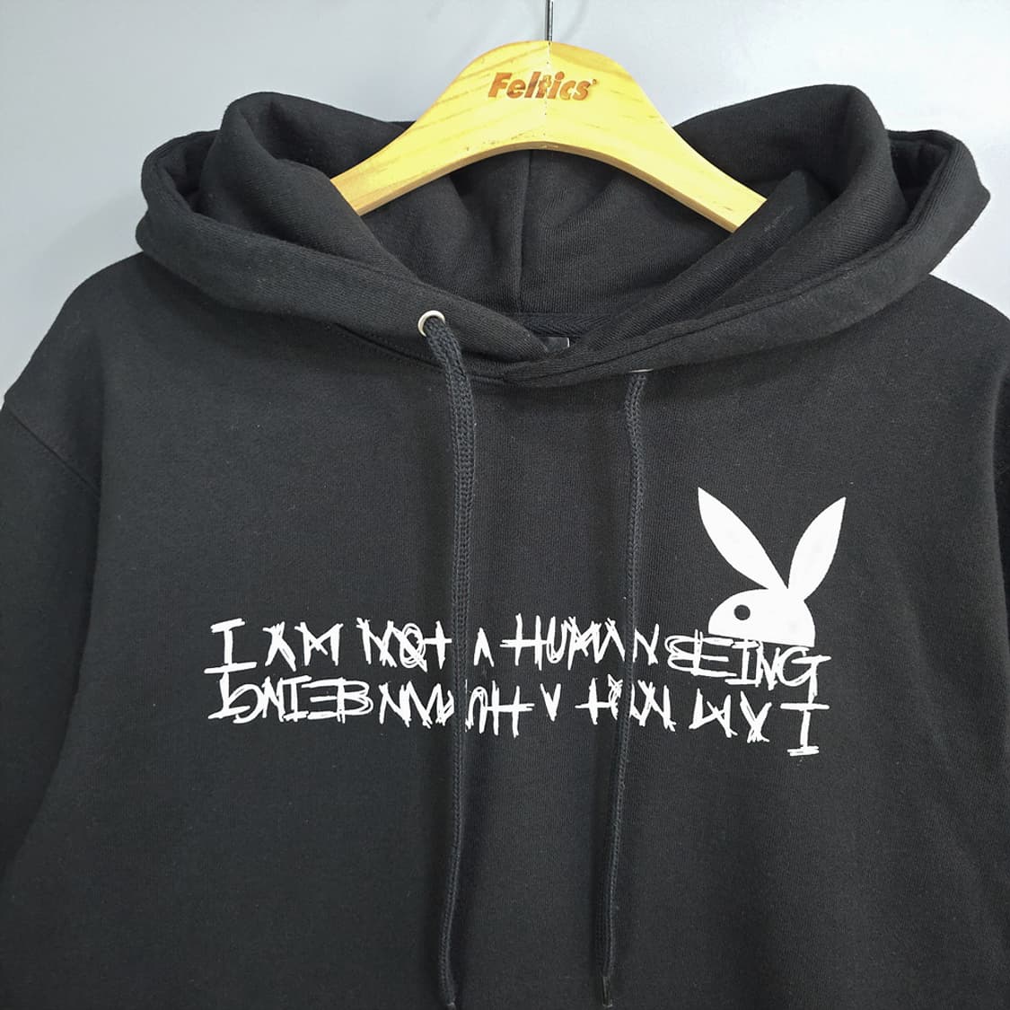 아임낫어휴먼 그래픽 후드티 블랙 L 상품이미지2
