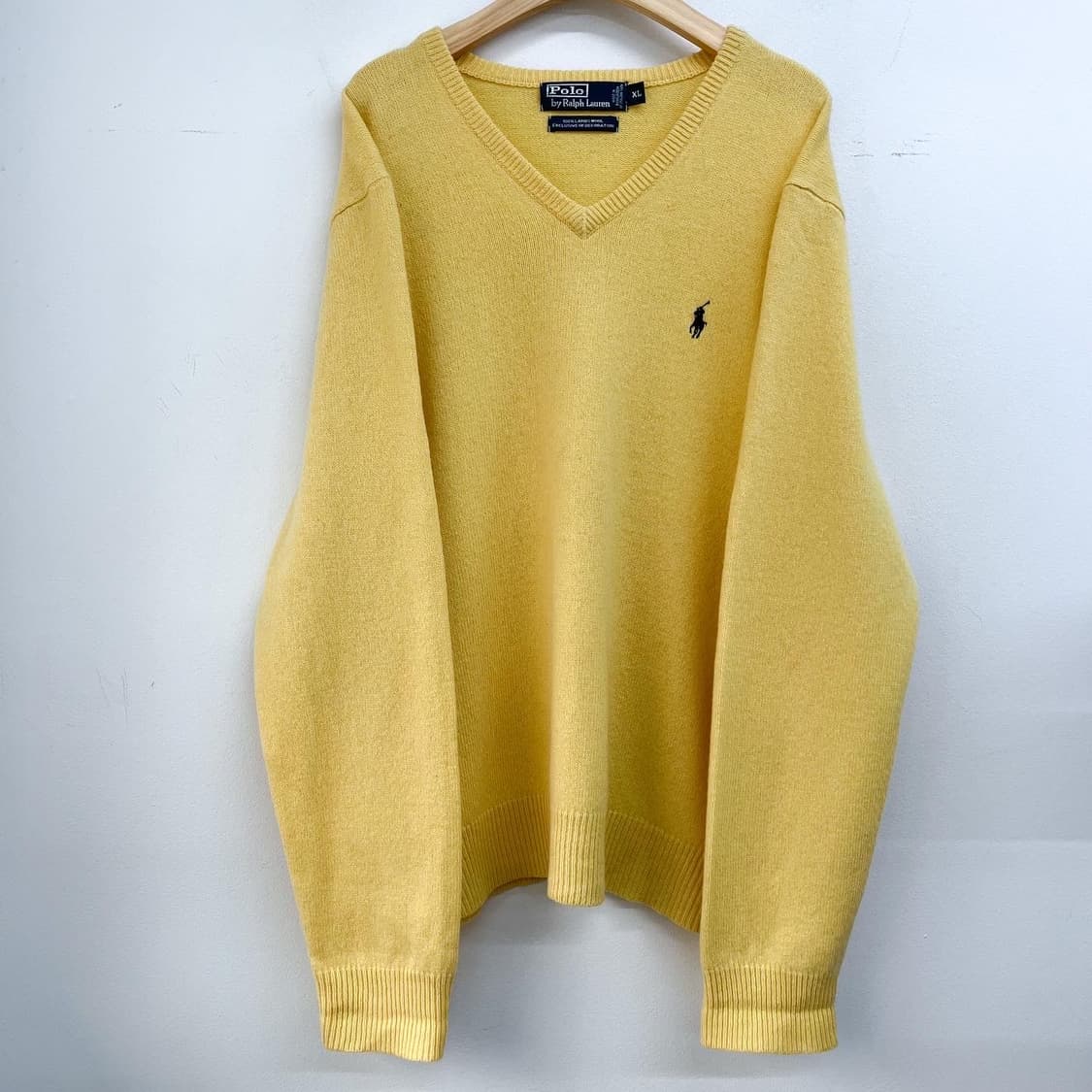 폴로 랄프로렌 기본 포 옐로우 브이넥 울 니트  상품이미지2
