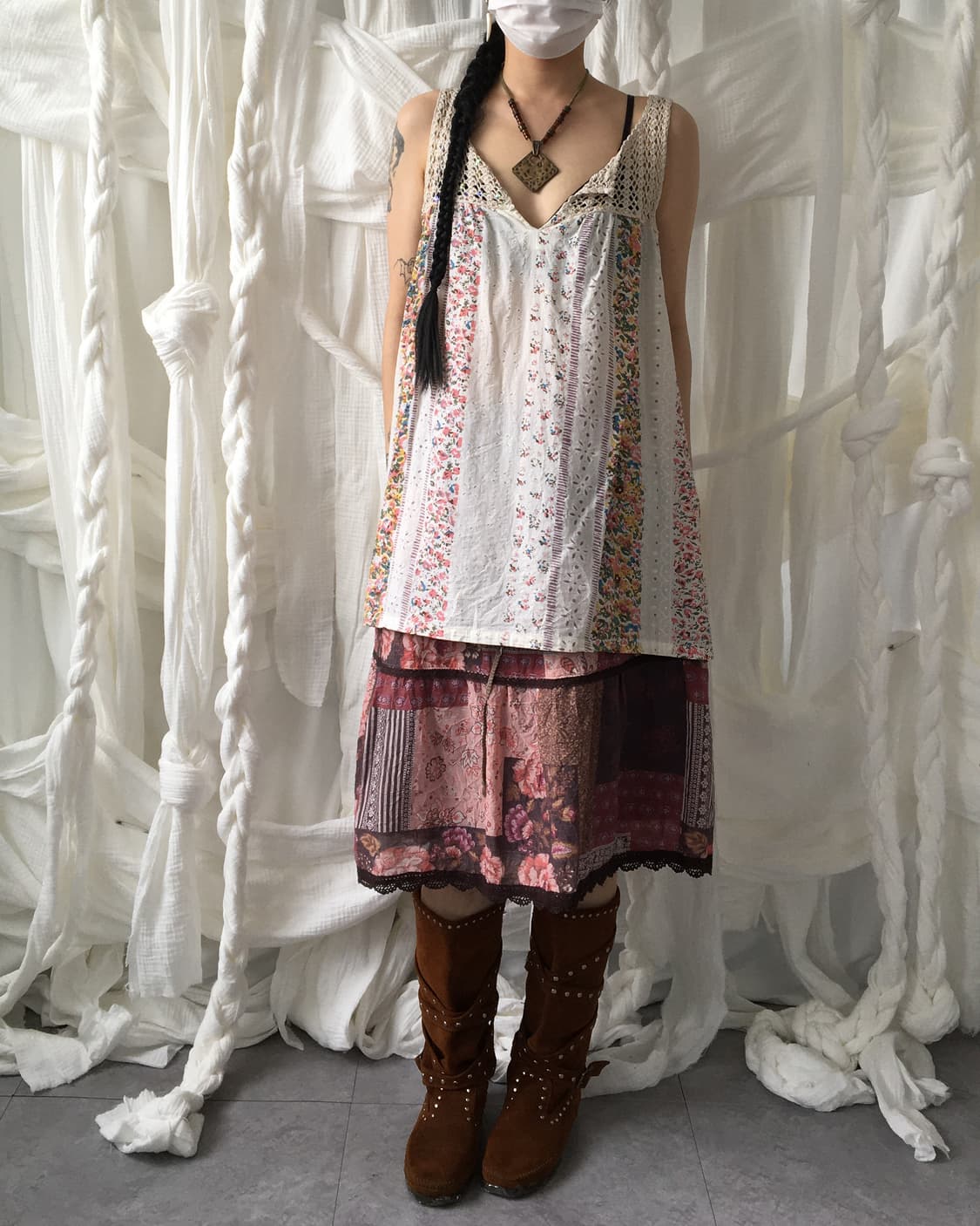 Crochet point patch work sleeveless 상품이미지7