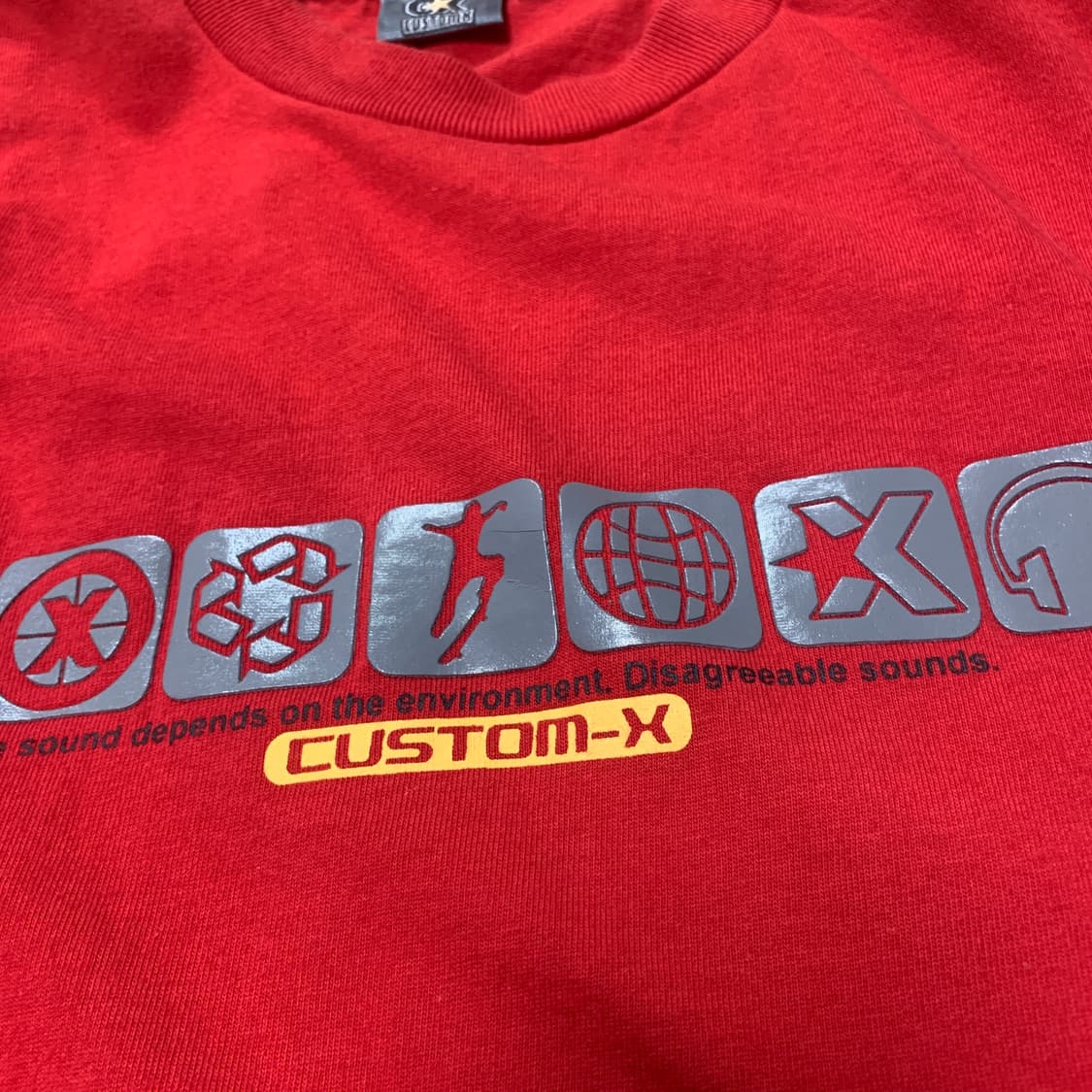 [L] 00s CUSTOM-X(커스텀엑스) Y2K 테크노 스트릿 반팔티 상품이미지4