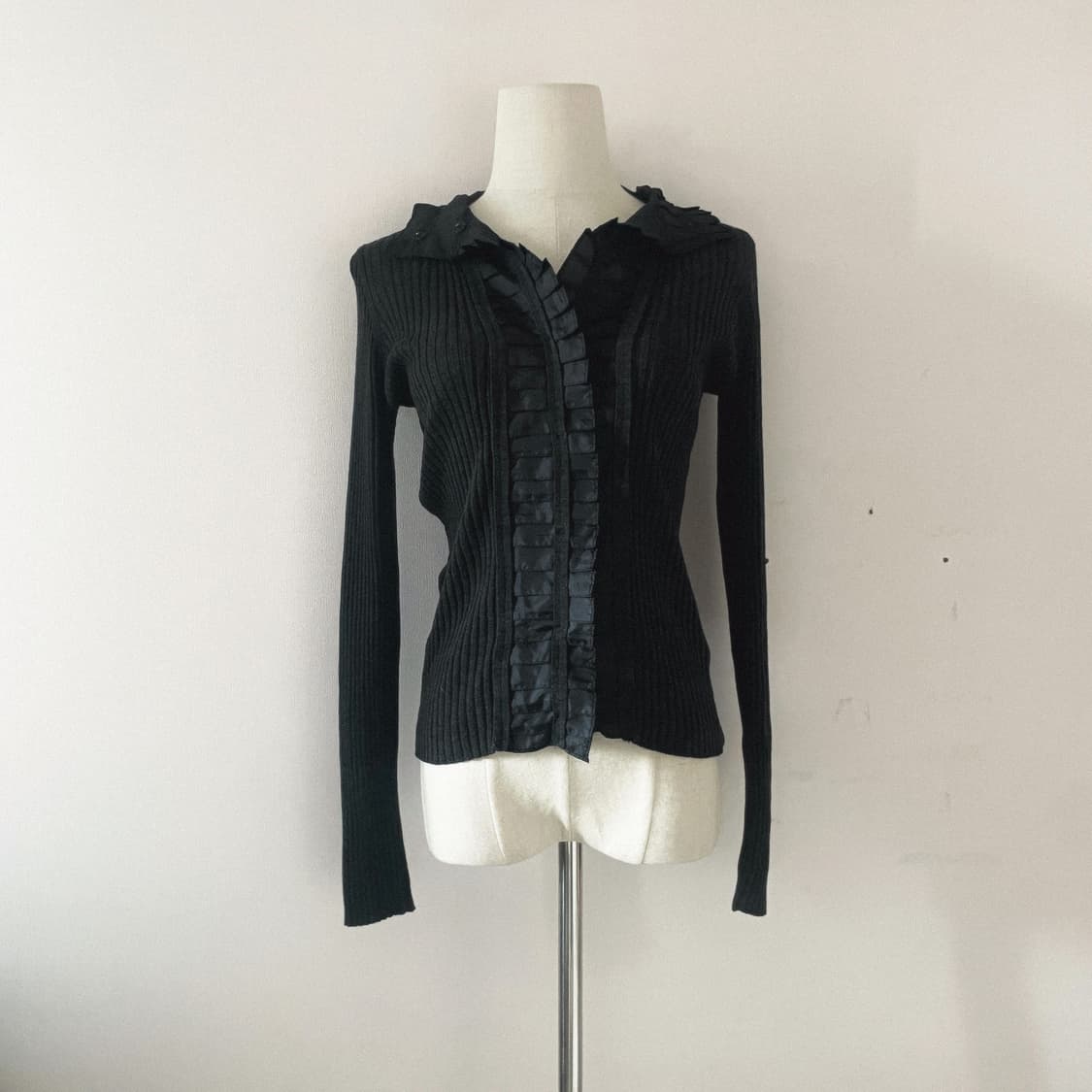 빈티지 가디건 하이넥 가디건 일본빈티지 아카이브 하구미 긱시크 무채색 상품이미지1