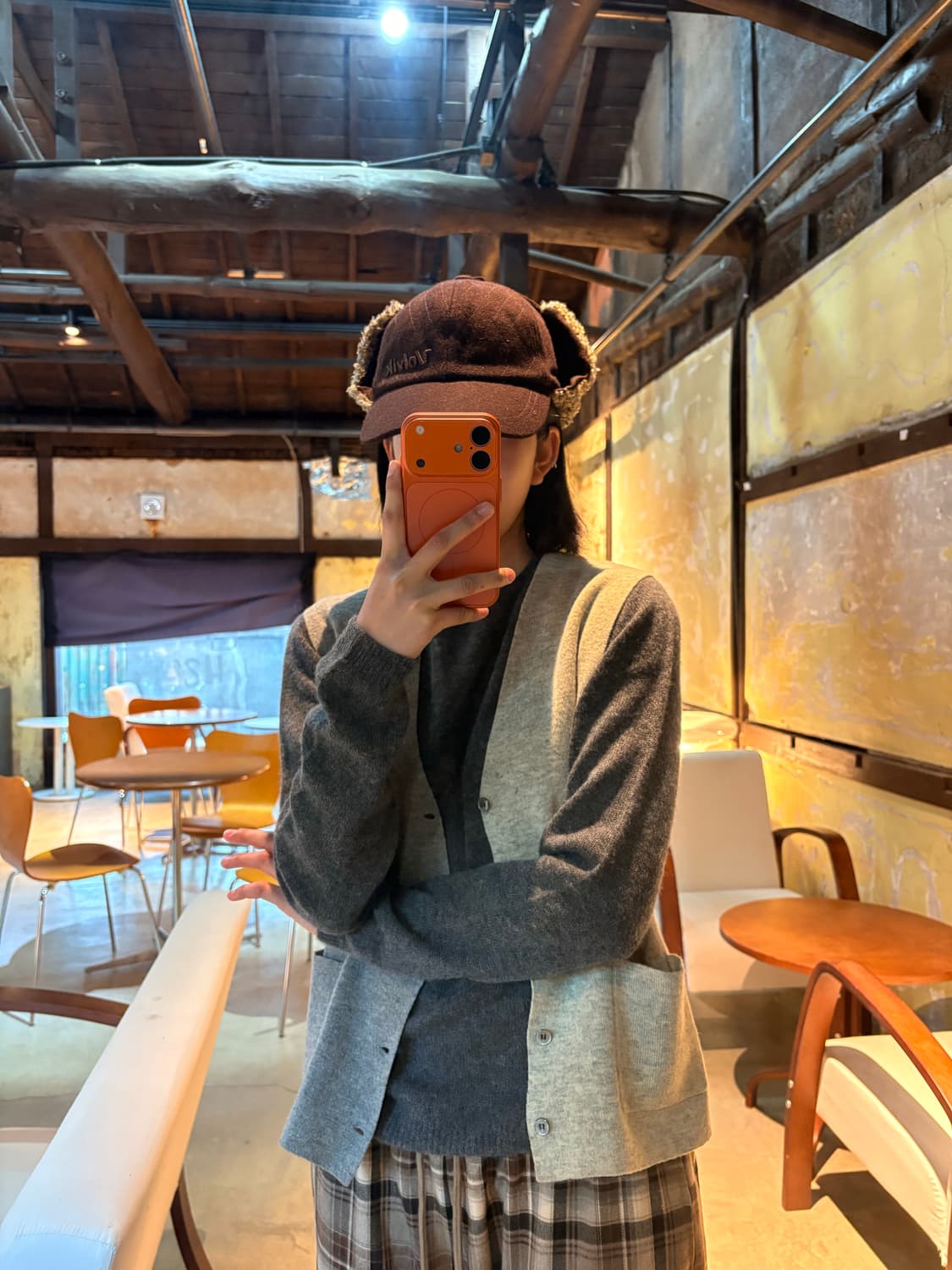 Two&half company 램스울 배색 베스트 상품이미지2