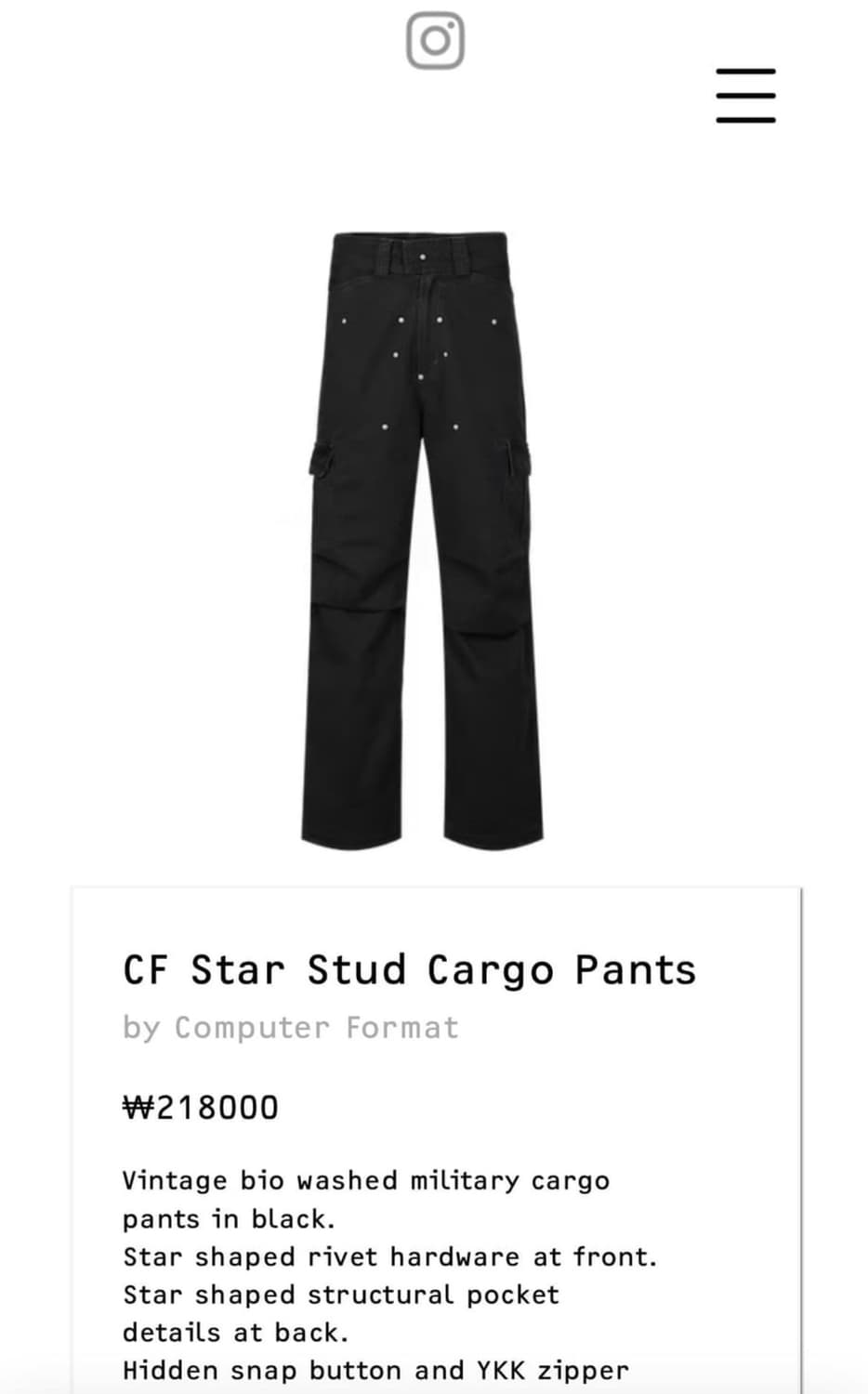 Computer format 스터드 카고 팬츠 xl 상품이미지1