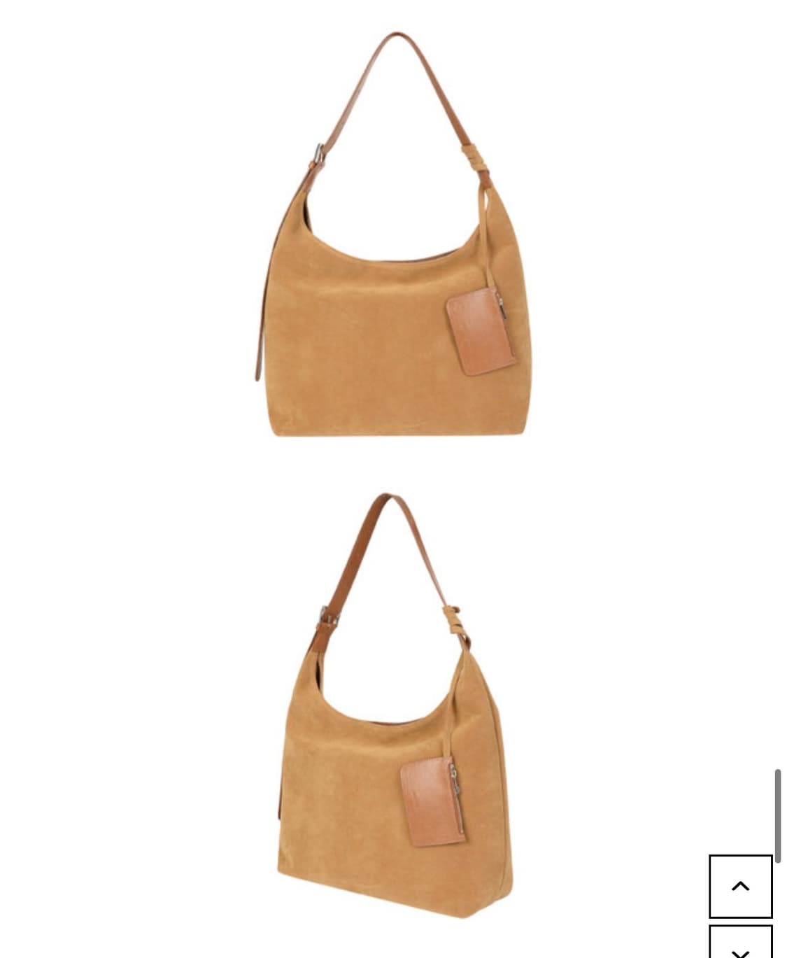 (새상품)아노에틱 스웨이드 호보백&카드월렛 세트 버터베이지 상품이미지2