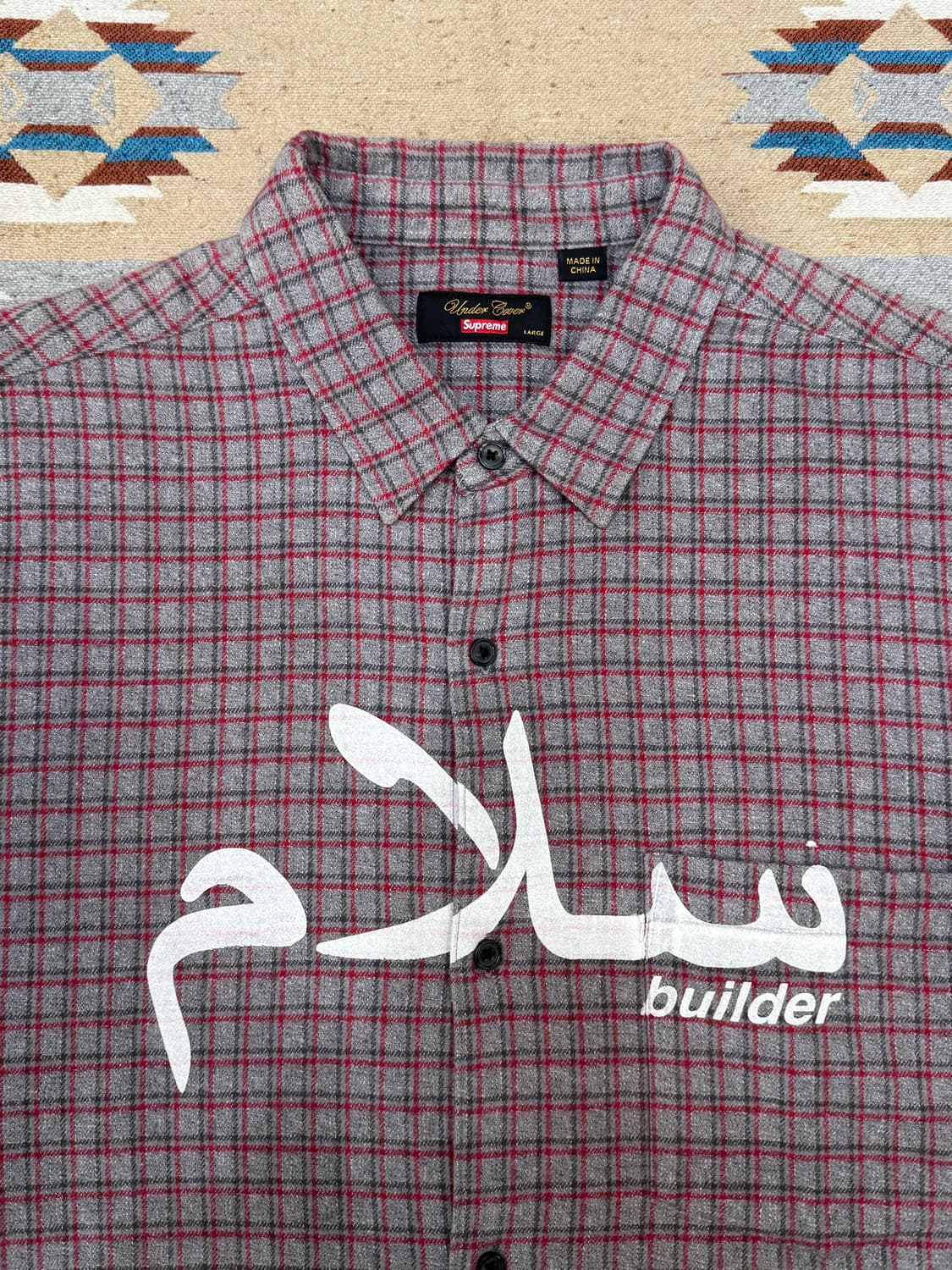 [L] 슈프림 x 언더커버 숏슬리브 플란넬 셔츠 그레이 플레이드 상품이미지3