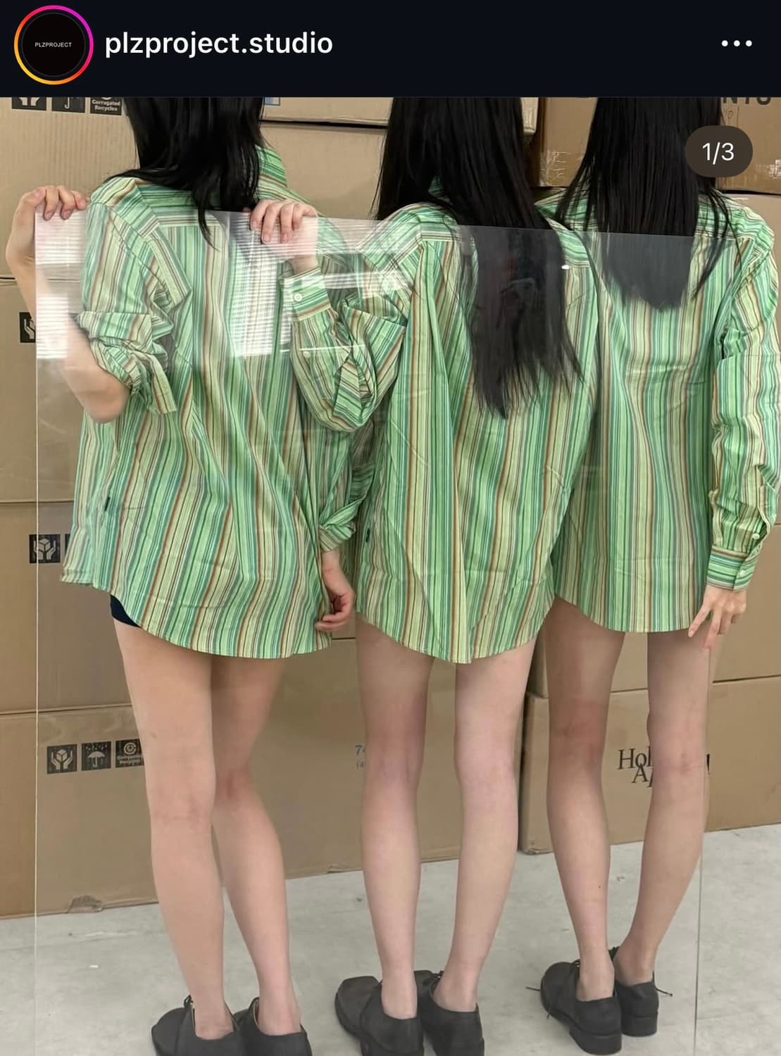 플리즈 프로젝트 스트라이프 셔츠 새제품 상품이미지1