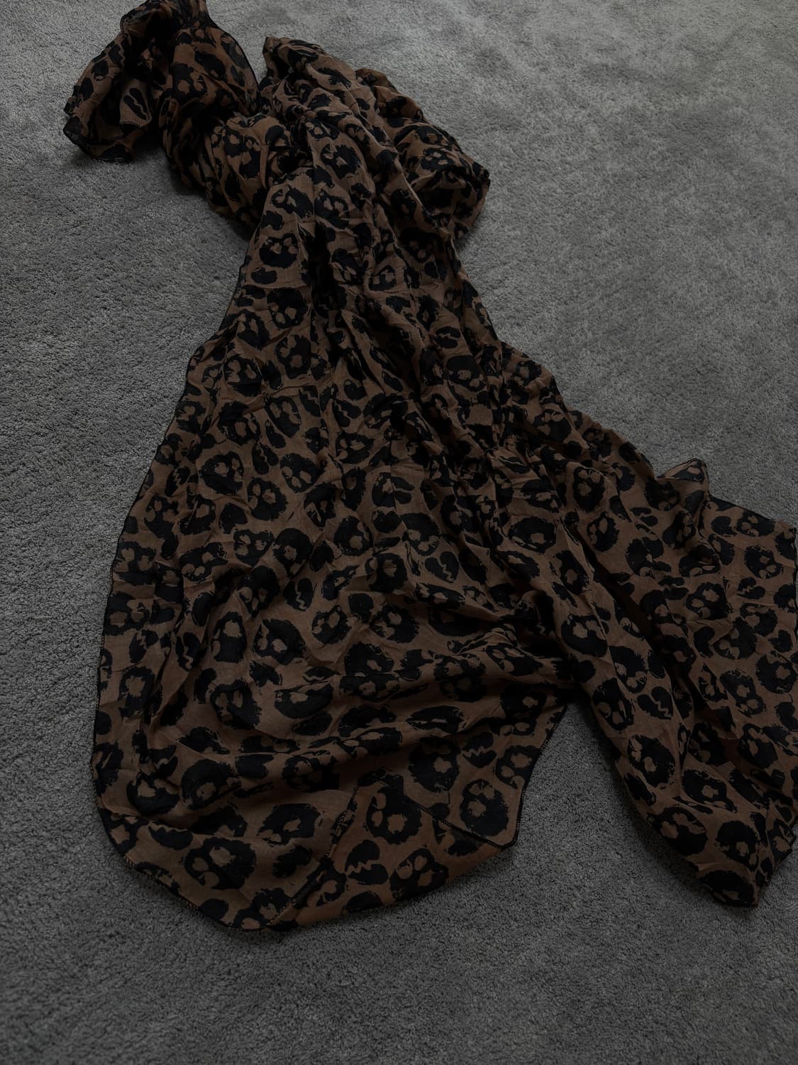 Vintage v-kei punk mood leopard scarfa 상품이미지3