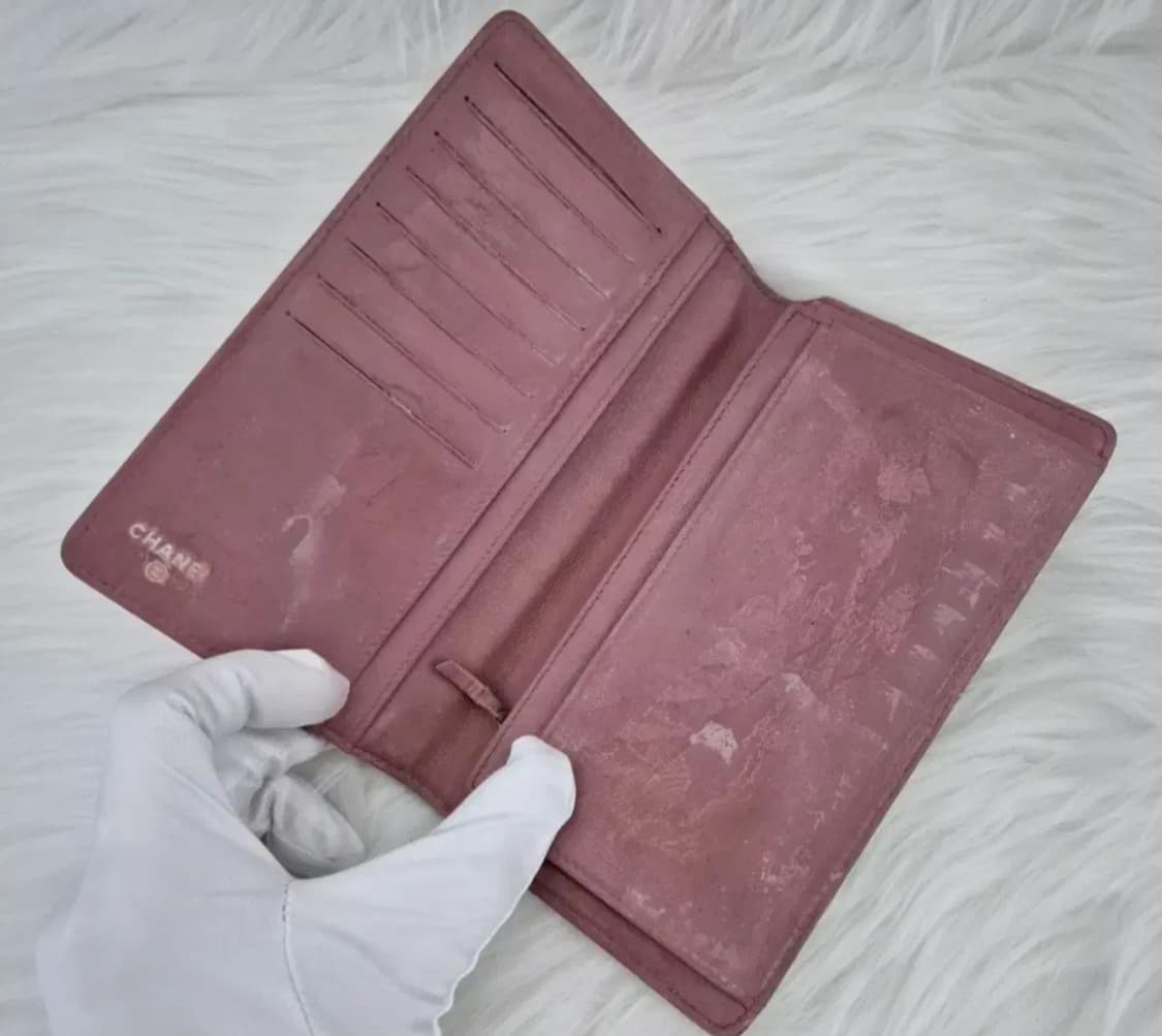 [정품] 샤넬 CC 로고 램스킨 은장 장지갑 블랙 상품이미지3