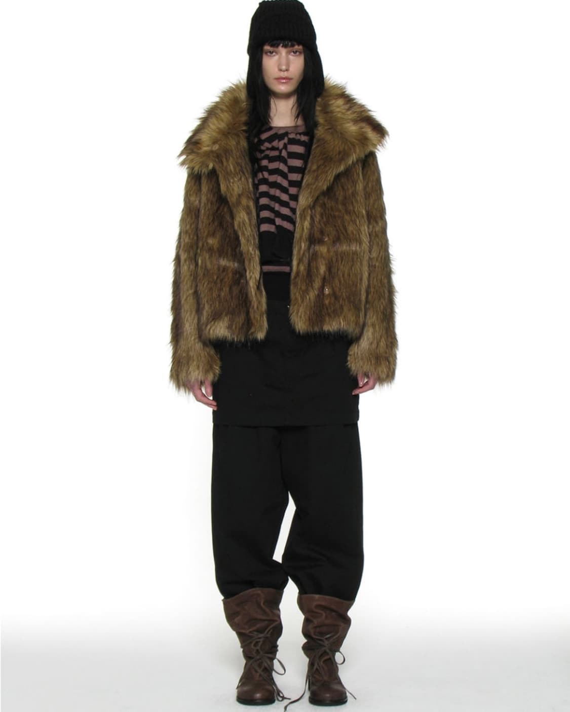 파르티멘토 우먼 코쿤 하이넥 퍼 자켓 상품이미지1