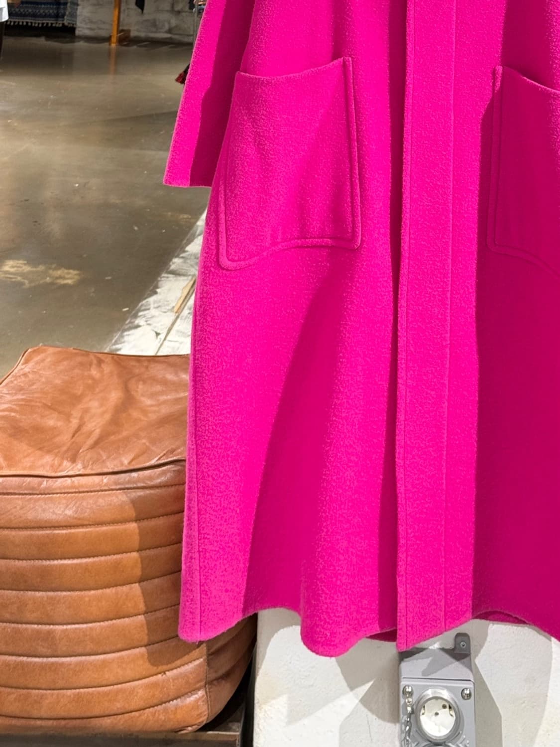 아미 핑크 싱글 브레스트 울 코트 상품이미지4