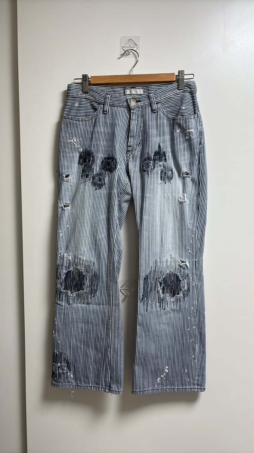 넘버나인 01aw 하코리 스트라이프 총알데님 0사이즈 상품이미지3