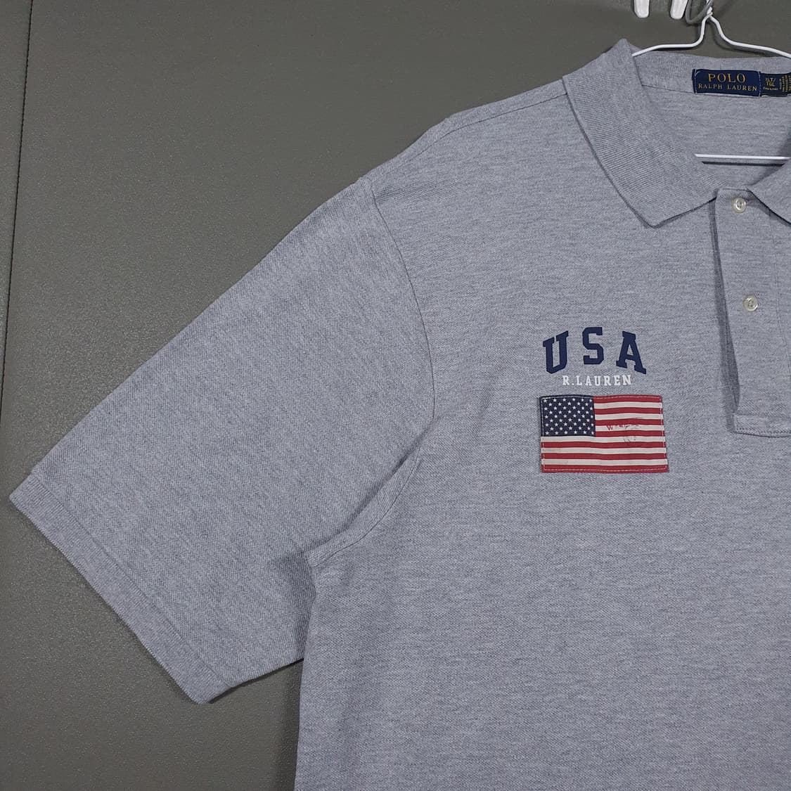 XL) 폴로 랄프로렌 신형 USA 성조기 빅포니 반팔 카라티 피케 셔츠 상품이미지3