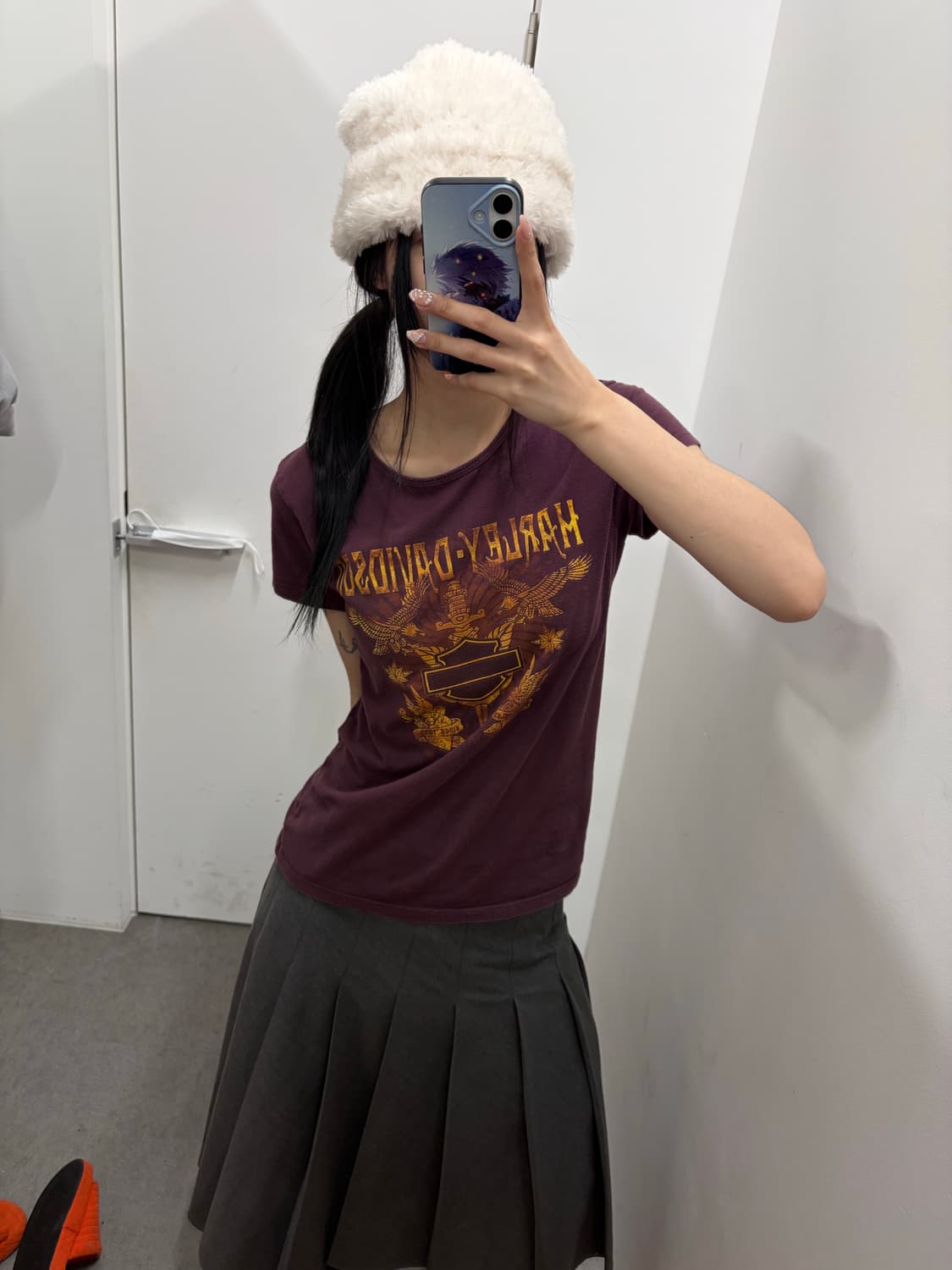 할리데이비슨 버건디 반팔티 상품이미지3