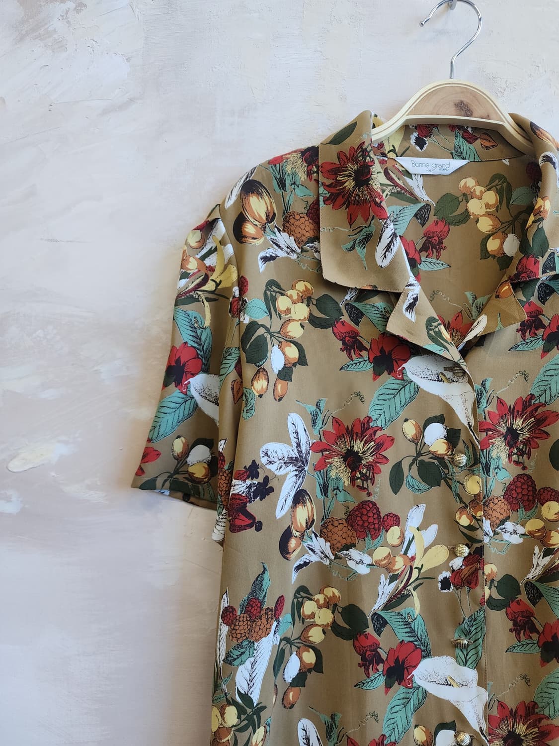 일본빈티지 브라운 패턴 블라우스 상품이미지2