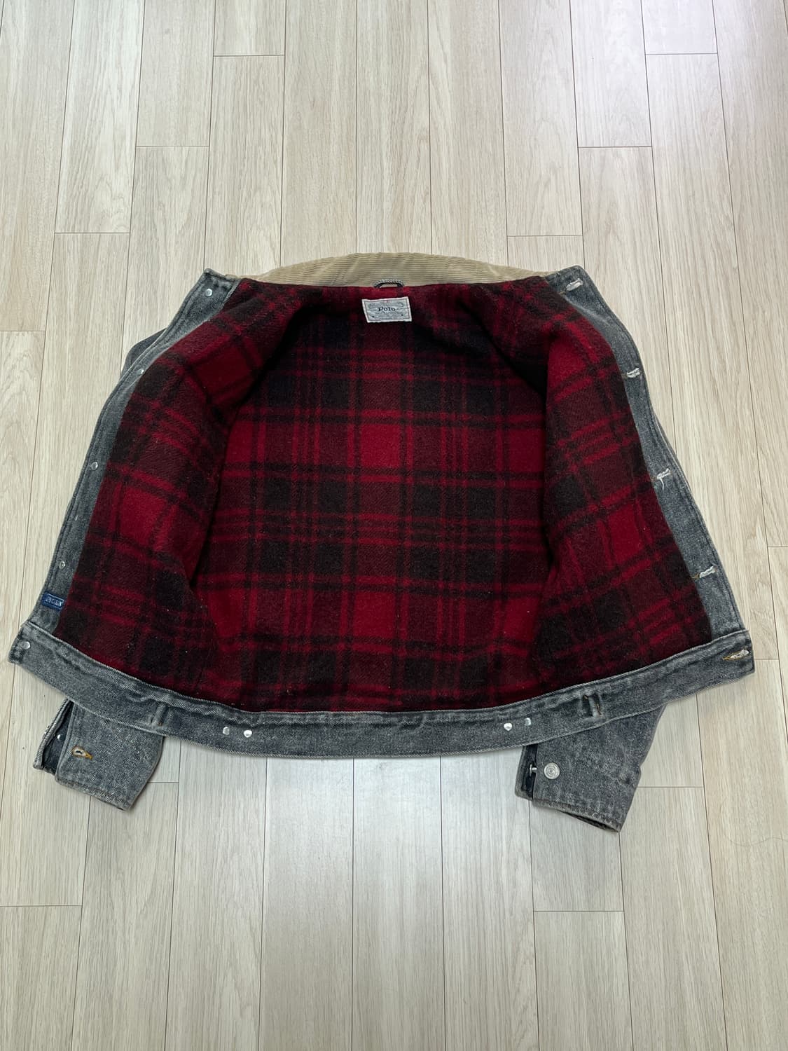 80s 90s usa polo 미제 폴로 흑청 블랭킷 덩가리 자켓 s 상품이미지3