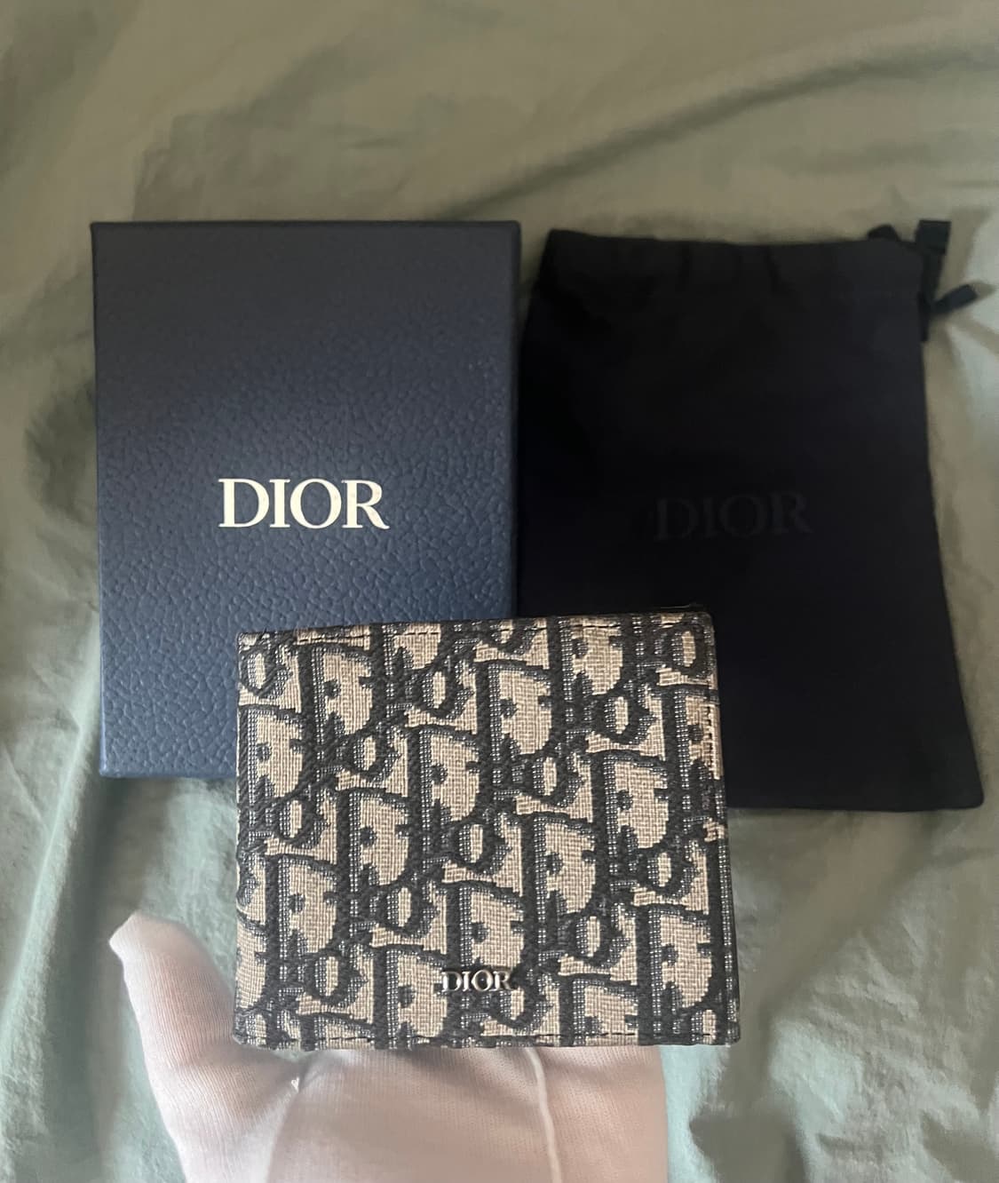 (새상품급) 디올 오블리크 반지갑 베이지 상품이미지1