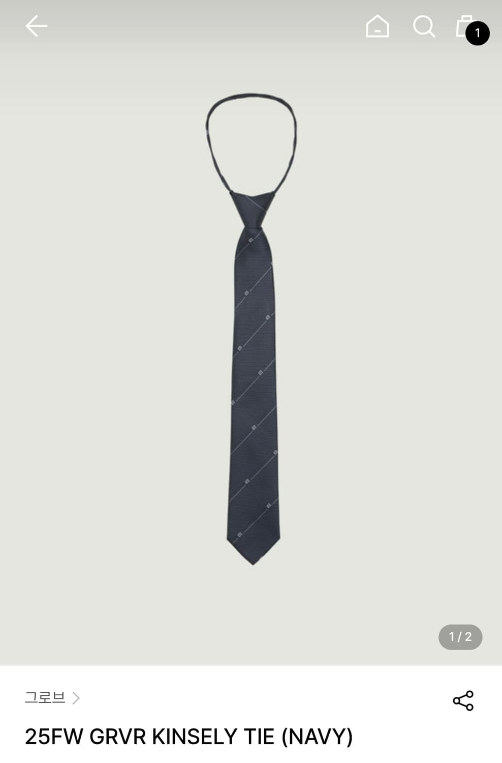 그로브 25FW GRVR KINSELY TIE (NAVY) 구합니다! 상품이미지1