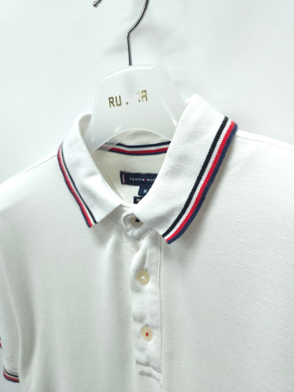 타미힐피거 오가닉 코튼 시그니처 배색 반팔 카라티(95~100) 상품이미지5